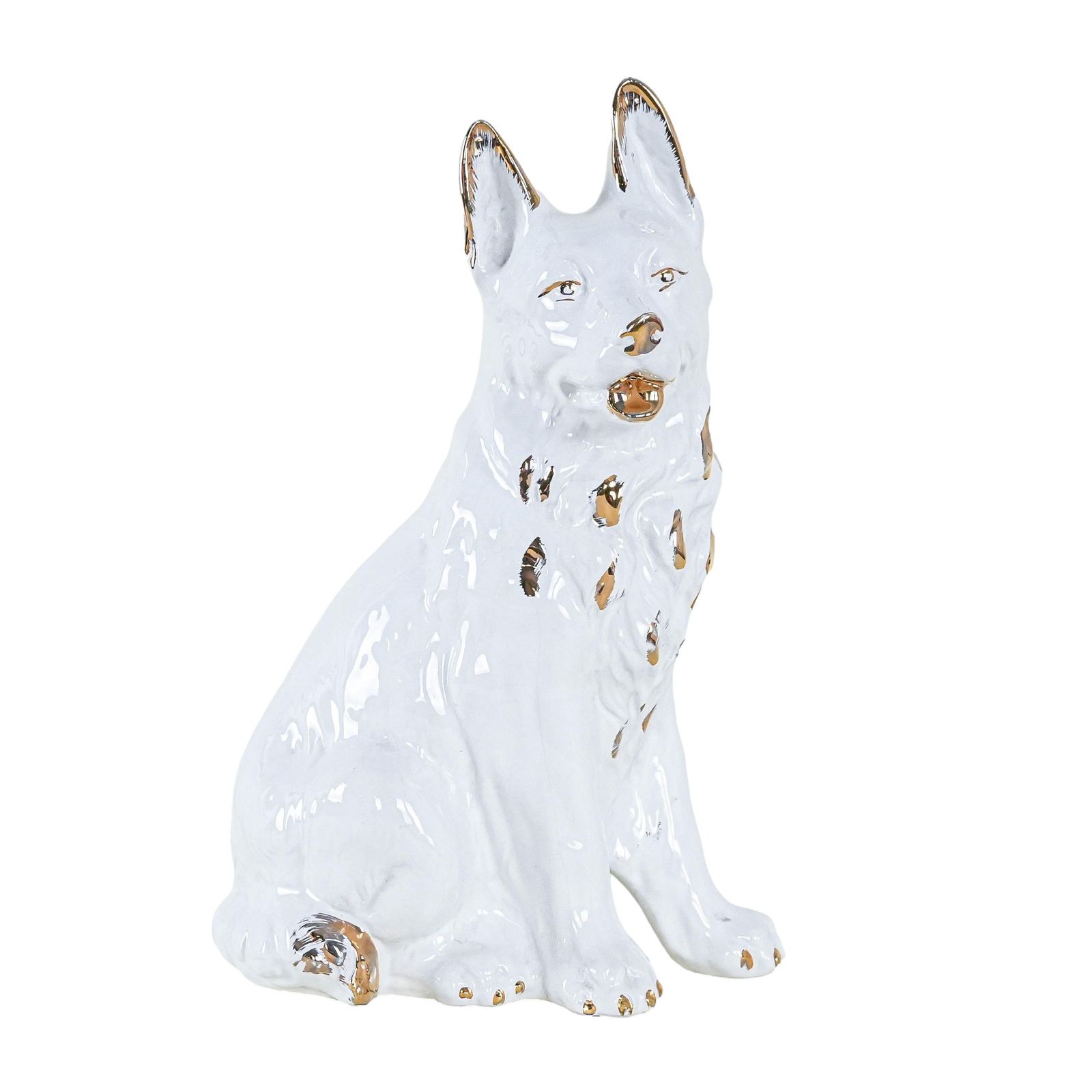 Porcelain Dog Figurine 1960s Made In Europe