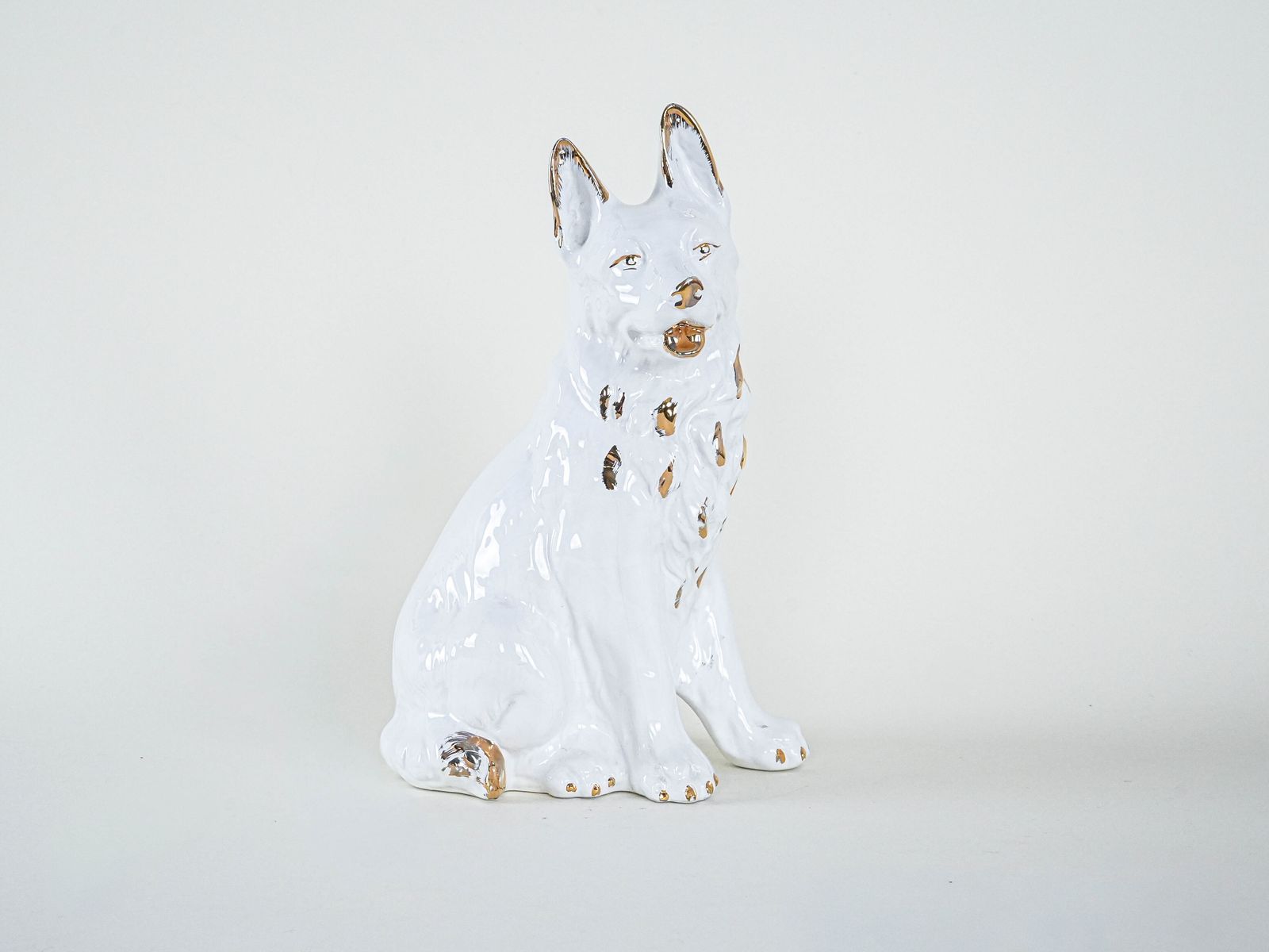 Porcelain Dog Figurine 1960s Made In Europe photo Home Decor
