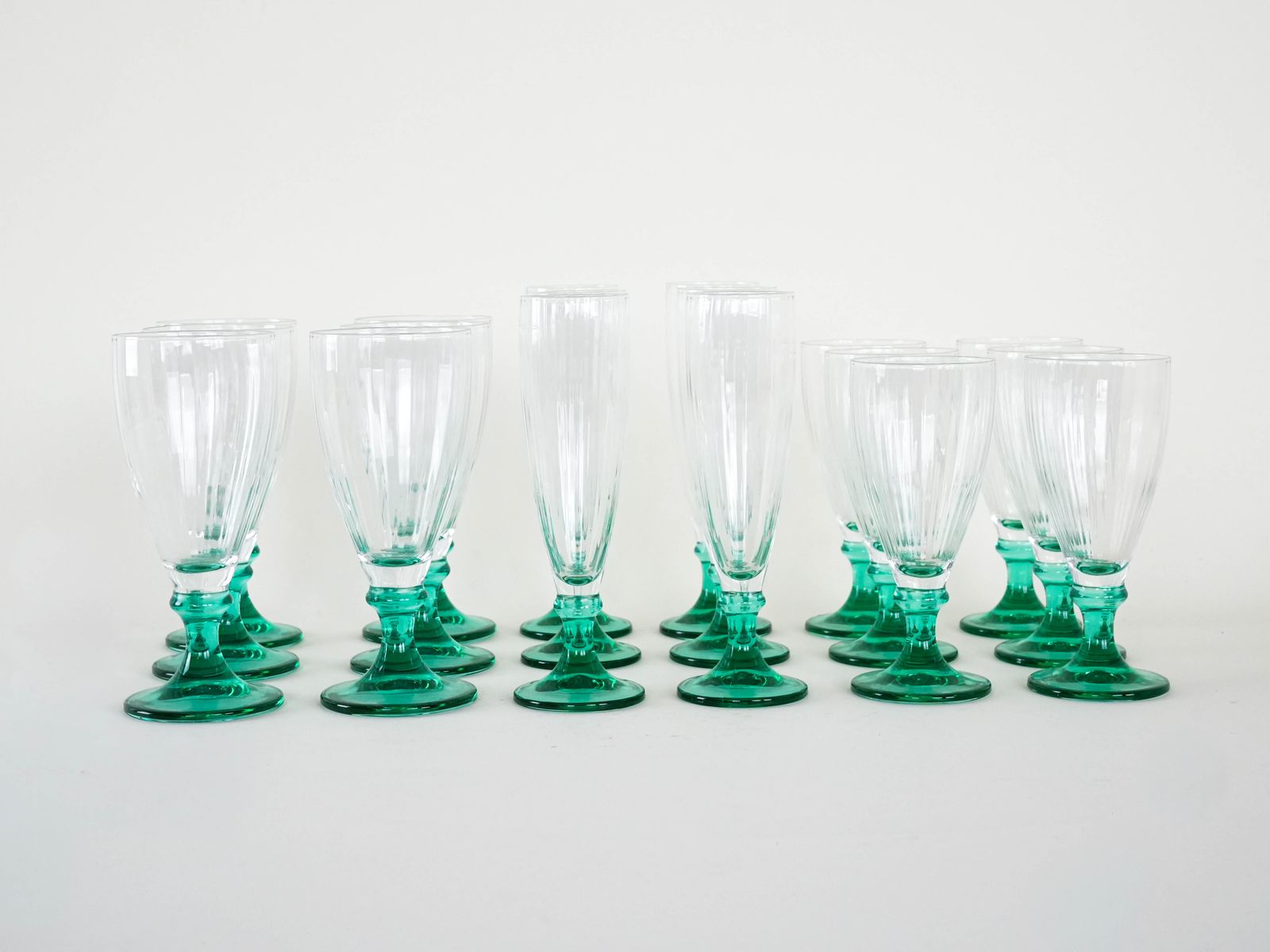 Set Of Wine And Champagne Glasses 1970s Made In Italy photo Home Decor