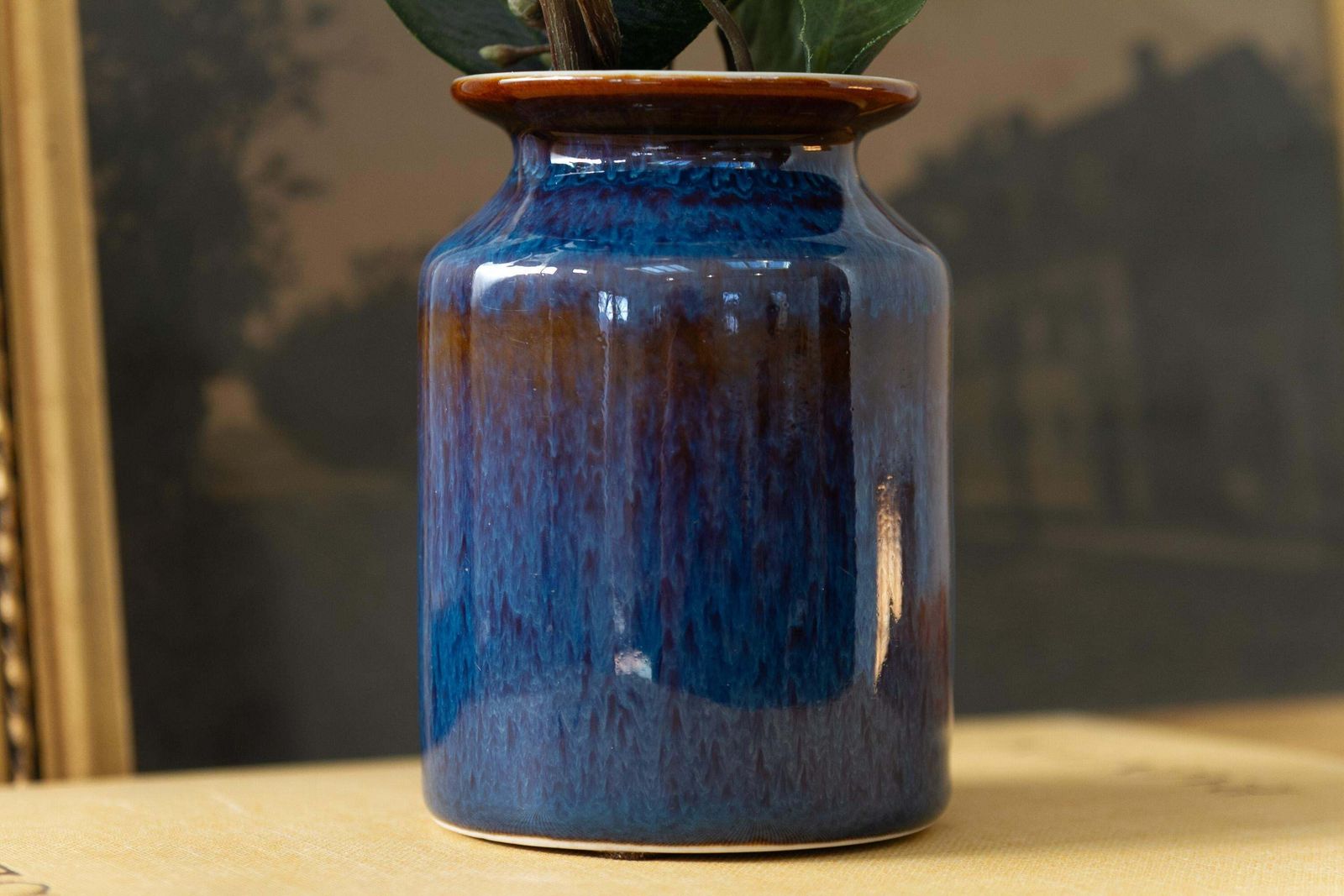 130.0 Blue Ceramic Vase By Carl Harry Stålhane For Rörstrand Sweden, 1960s. photo