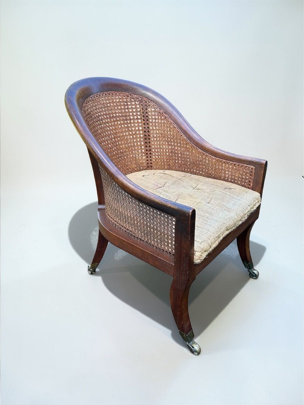 Gillows Regency Mahogany Bergere/Library Arm Chair.