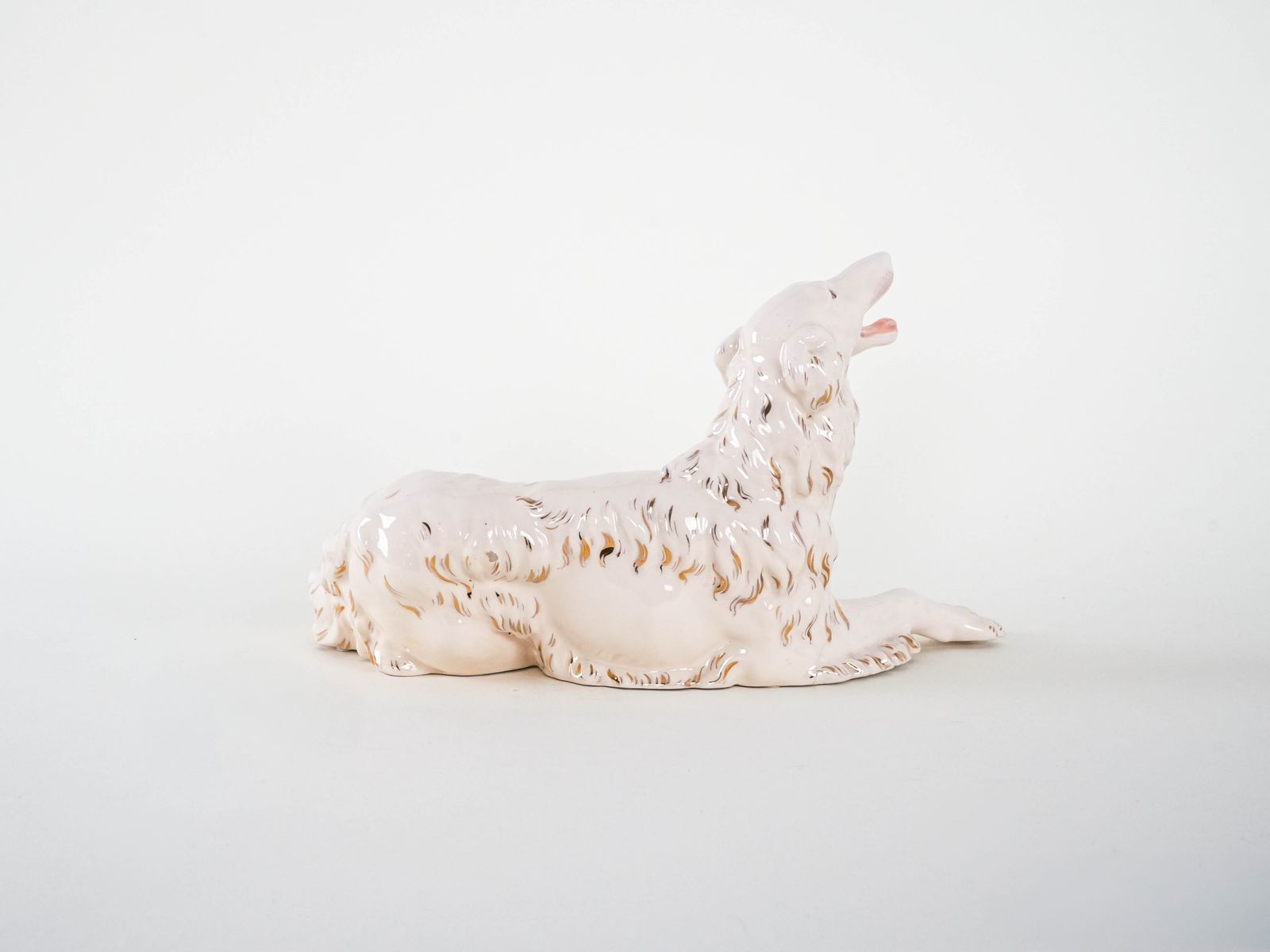 Porseleinen Beeldje Van Een Borzoi, Ca. Jaren 1960, Europese Productie photo vinterior