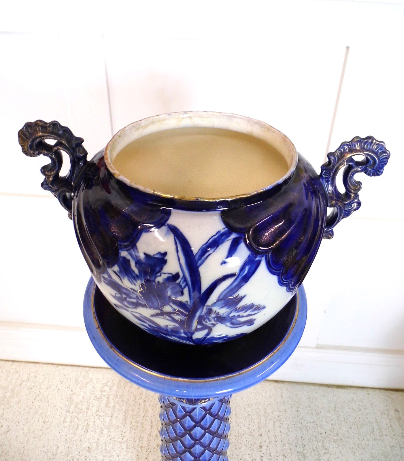 Victorian Jardiniere 19th Century Thomas Forester And Sons Floral Phoenix Ware photo Home Decor