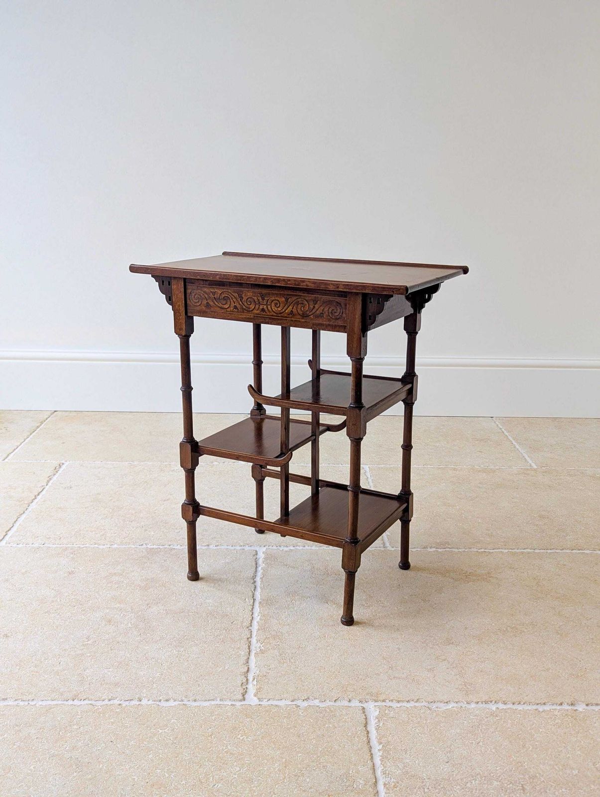 Antique Edwardian Mahogany Anglo Japanese Pagoda Occasional Table C.1910