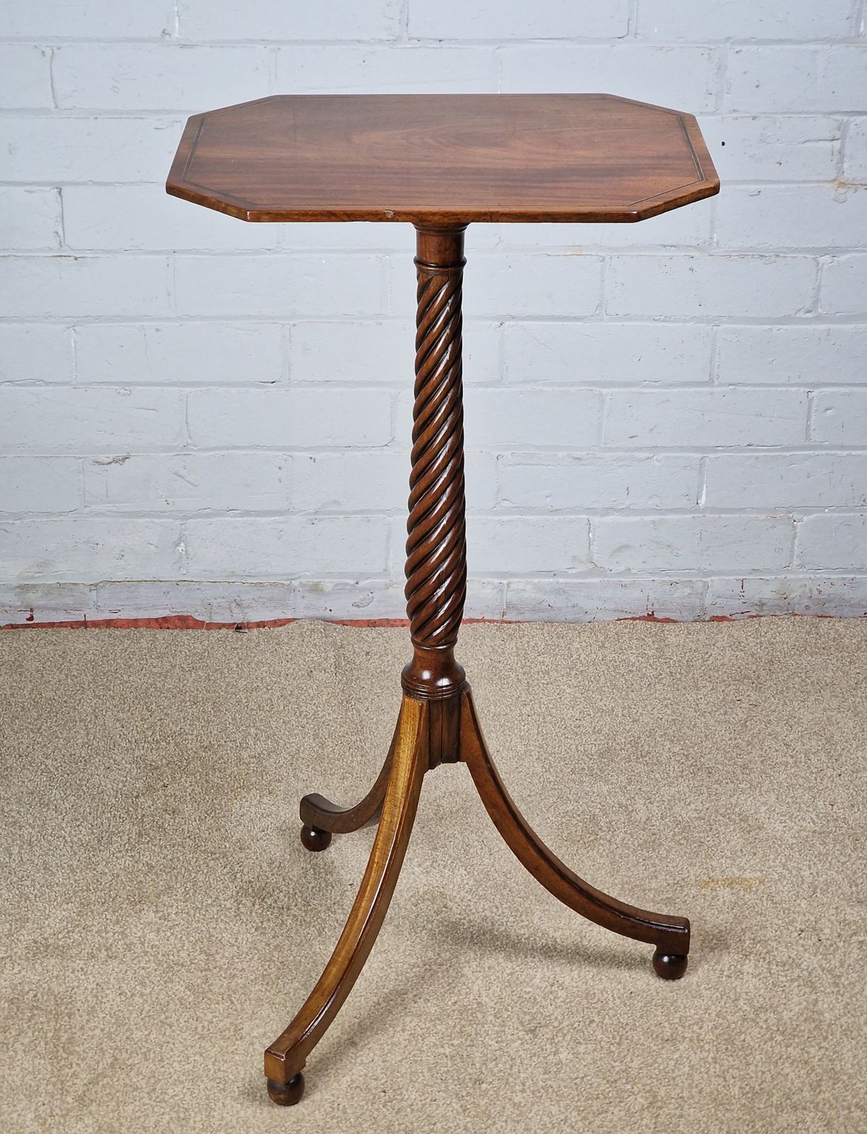 A Regency Mahogany And Boxwood Strung Tripod Table   Early 19th Century