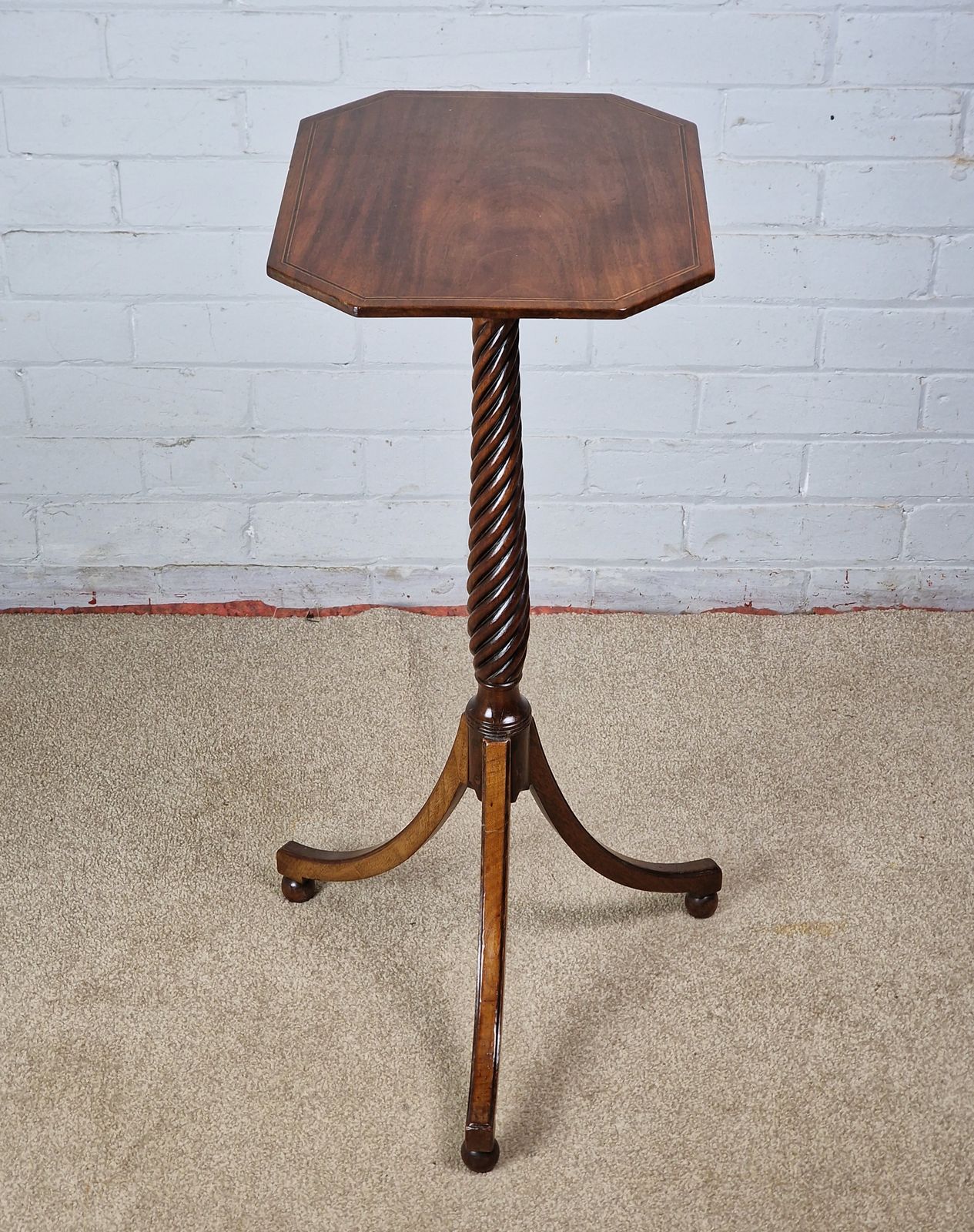 A Regency Mahogany And Boxwood Strung Tripod Table   Early 19th Century photo furniture