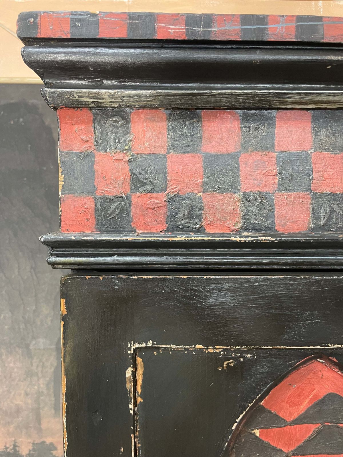 photo furniture Vintage Painted Pine Folk Art Cupboard