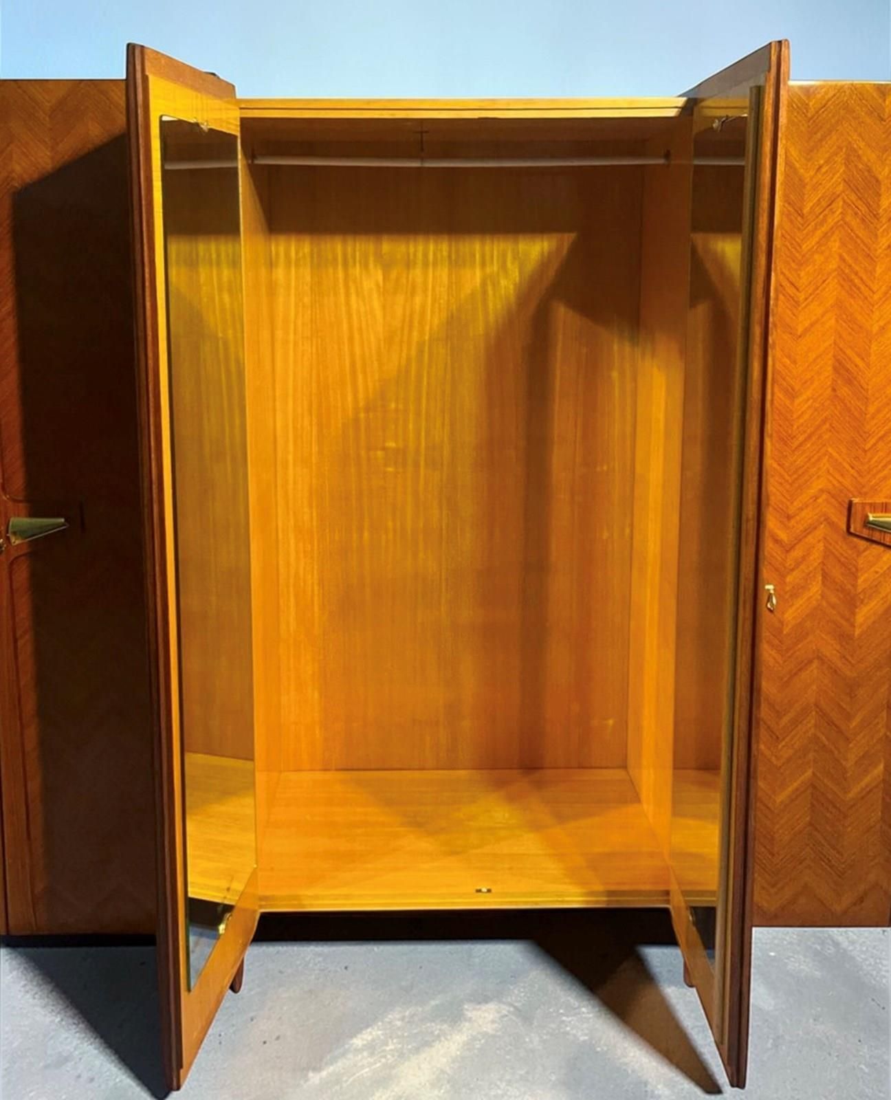 Mid Century Italian Triple Wardrobe By La Permanente Mobili Cantù, 1950s photo buy