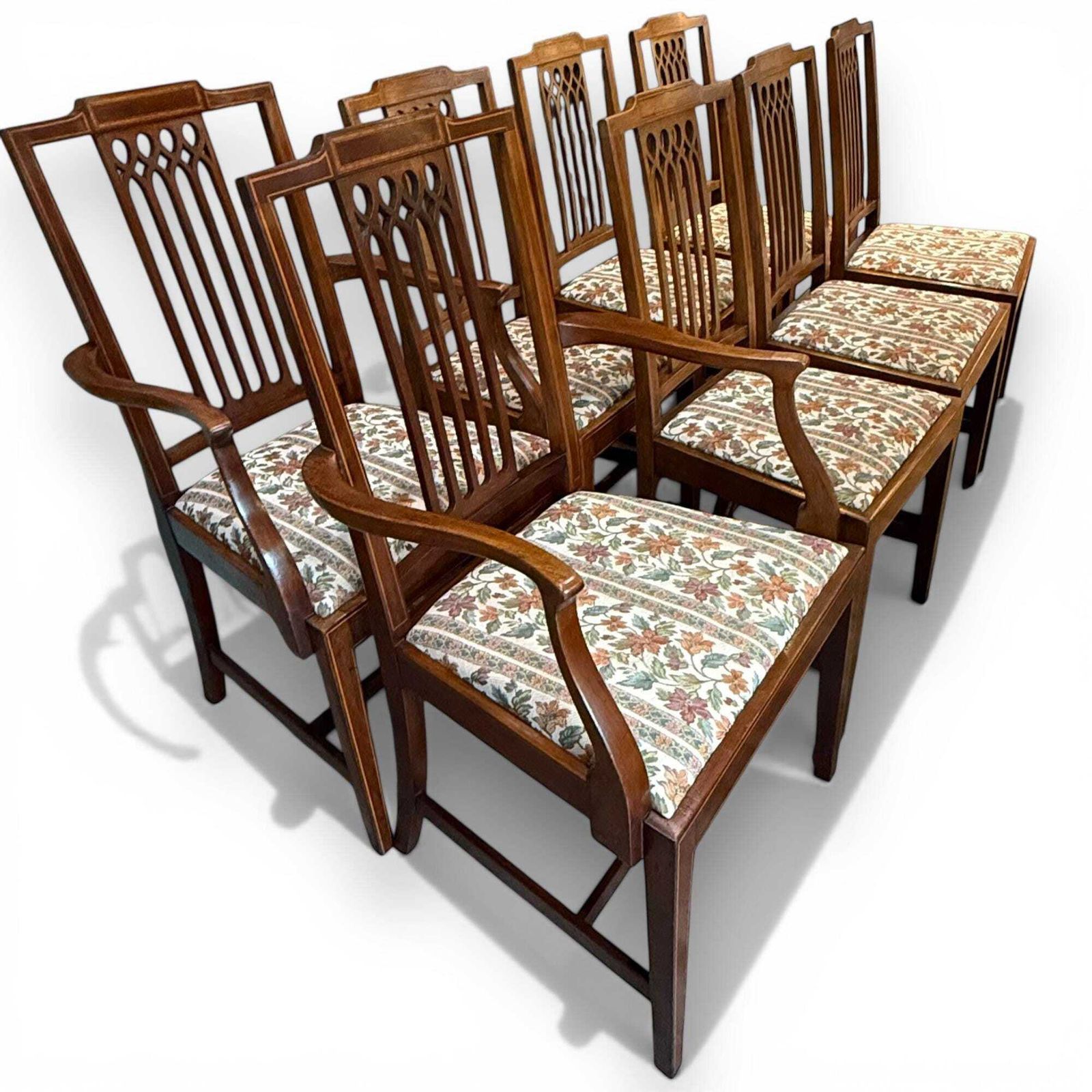 Antique Dining Chairs Set Of 8 Edwardian Mahogany Dining Chairs 2 Carvers
