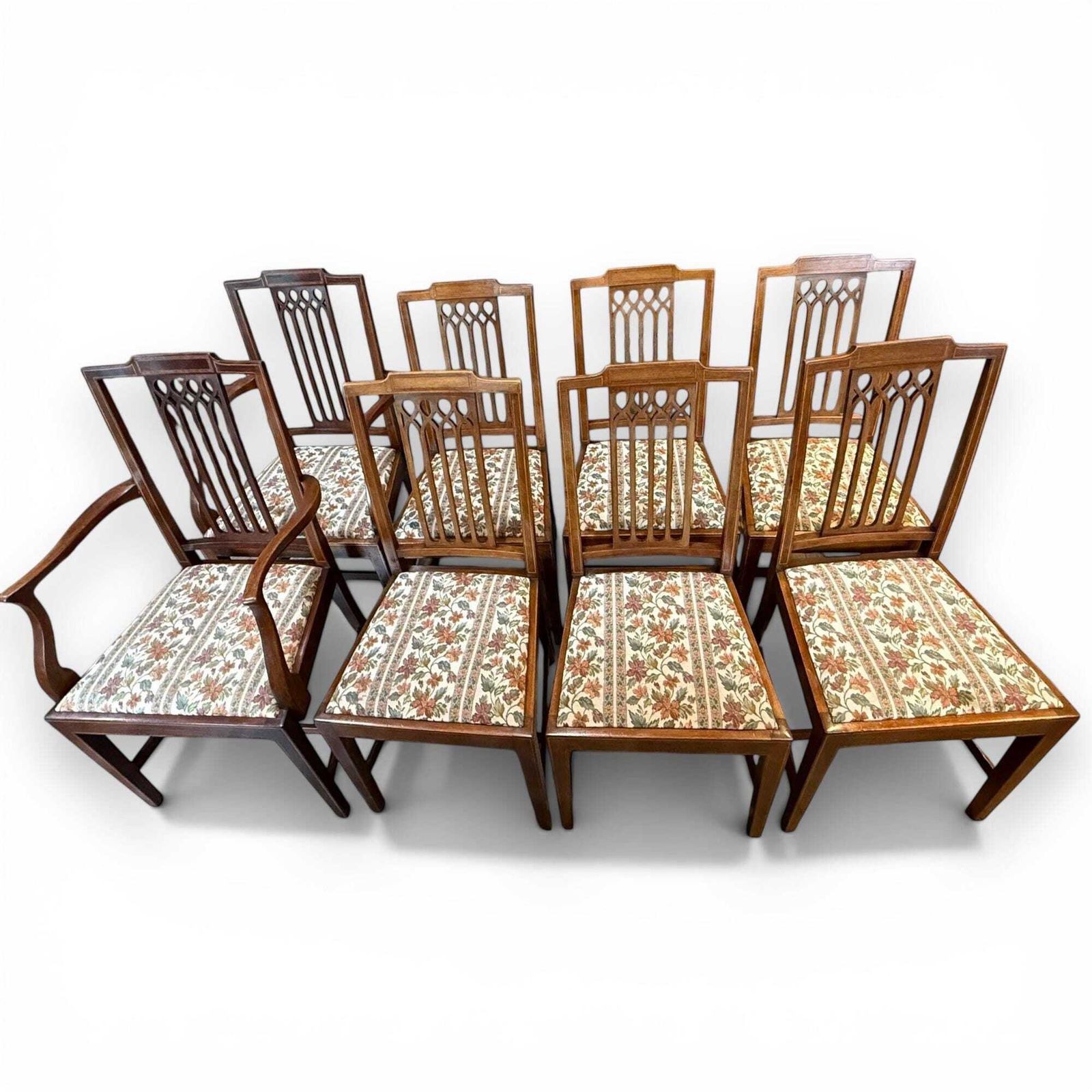 Antique Dining Chairs Set Of 8 Edwardian Mahogany Dining Chairs 2 Carvers photo furniture
