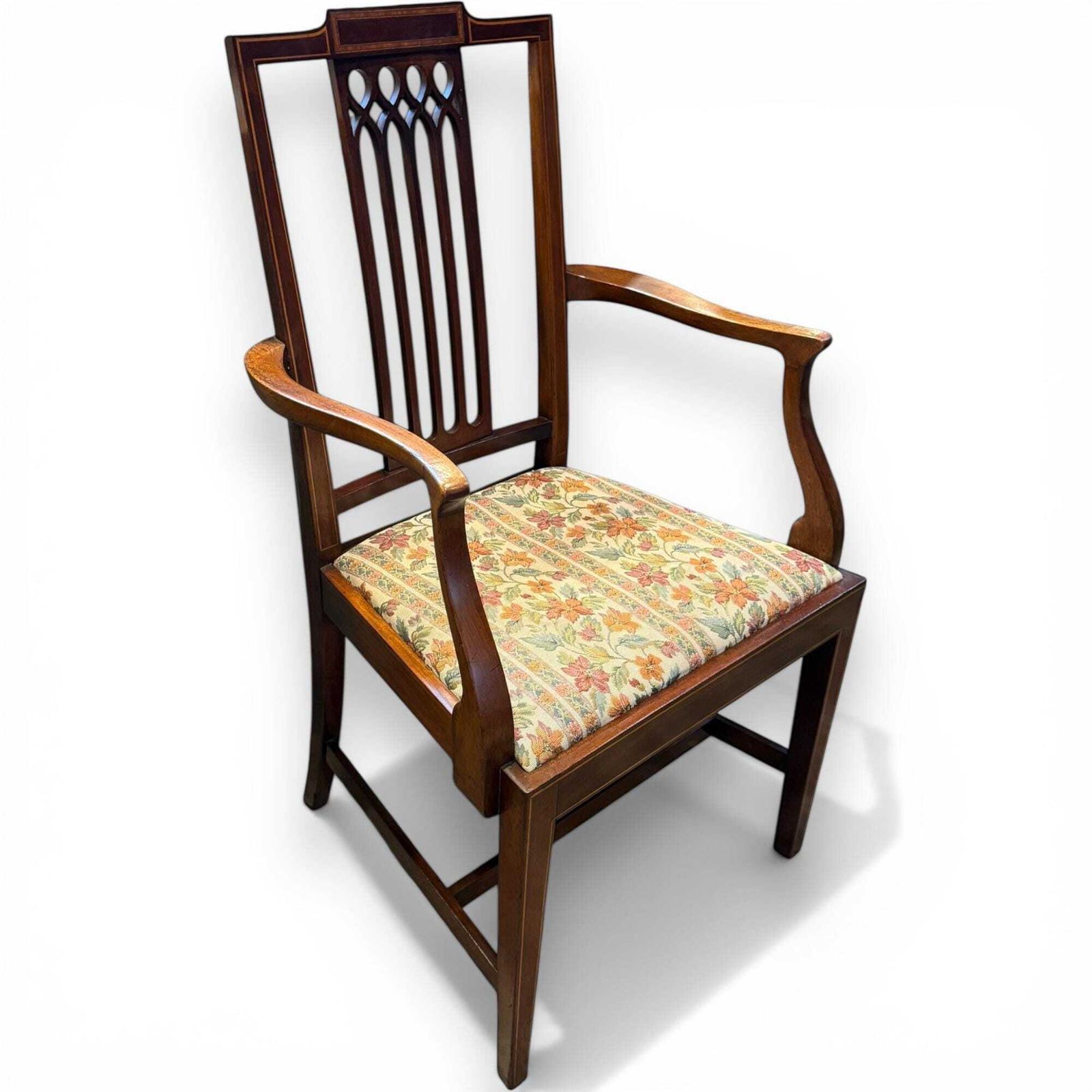 Antique Dining Chairs Set Of 8 Edwardian Mahogany Dining Chairs 2 Carvers photo vintage