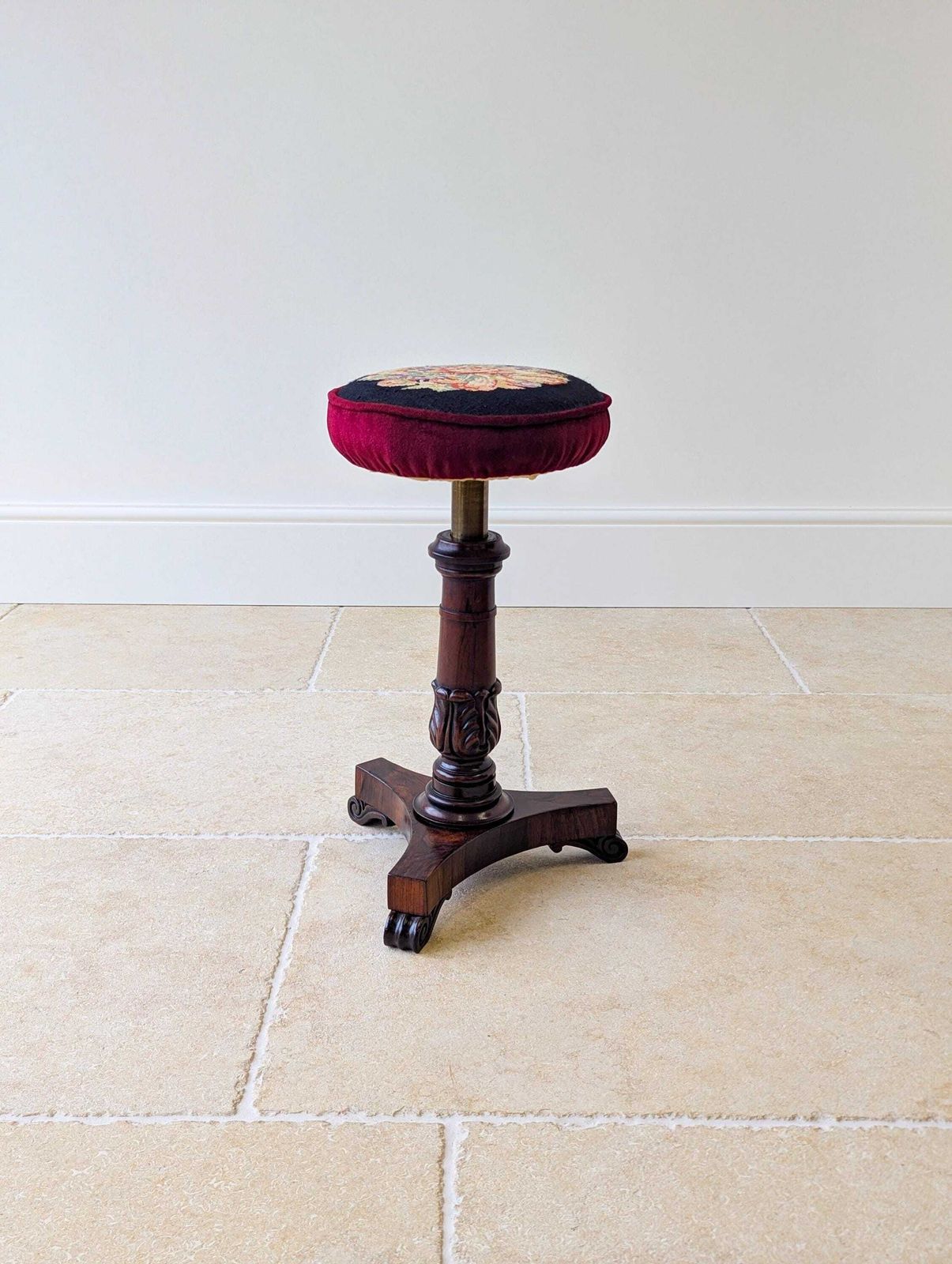 Antique William IV Rosewood Adjustable Piano Stool C.1830 photo Furniture