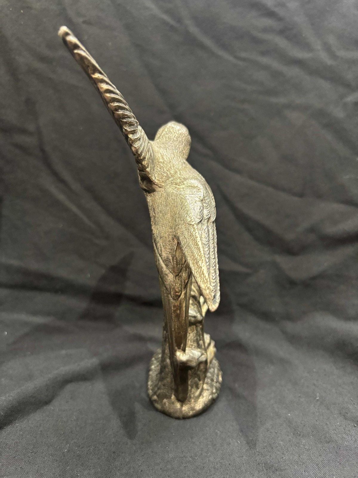 Antique Art Nouveau Cast White Metal Statue Of Swallow C 1900 photo for sale