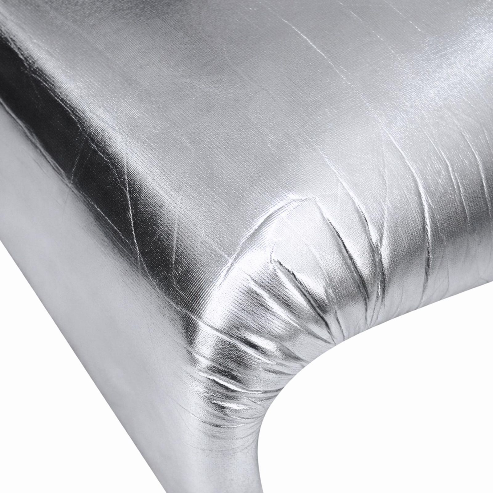 Space Age Moscheni Italian Armchair From The 1970s Made Of Fiberglass And Silver Vinyl Fabric photo buy