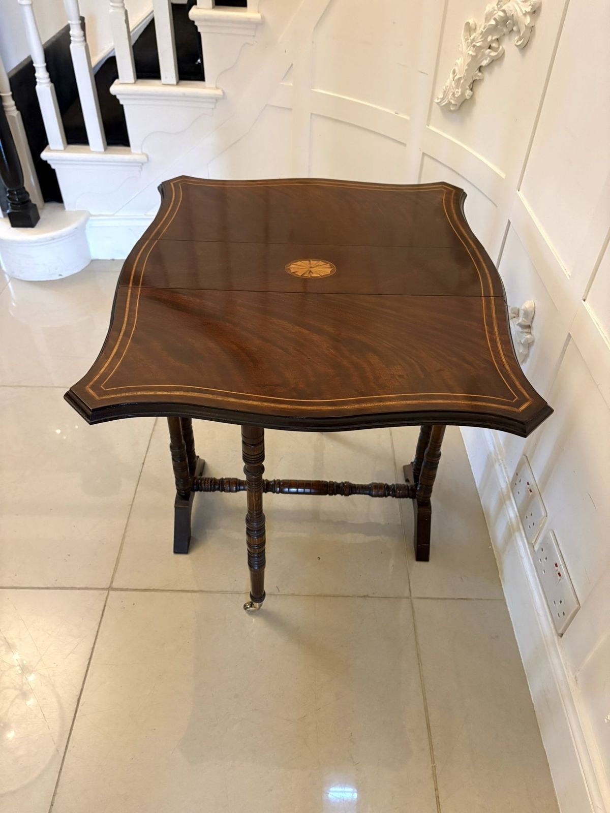 Antique Mahogany Sutherland Occasional Table With Satinwood Inlay photo furniture