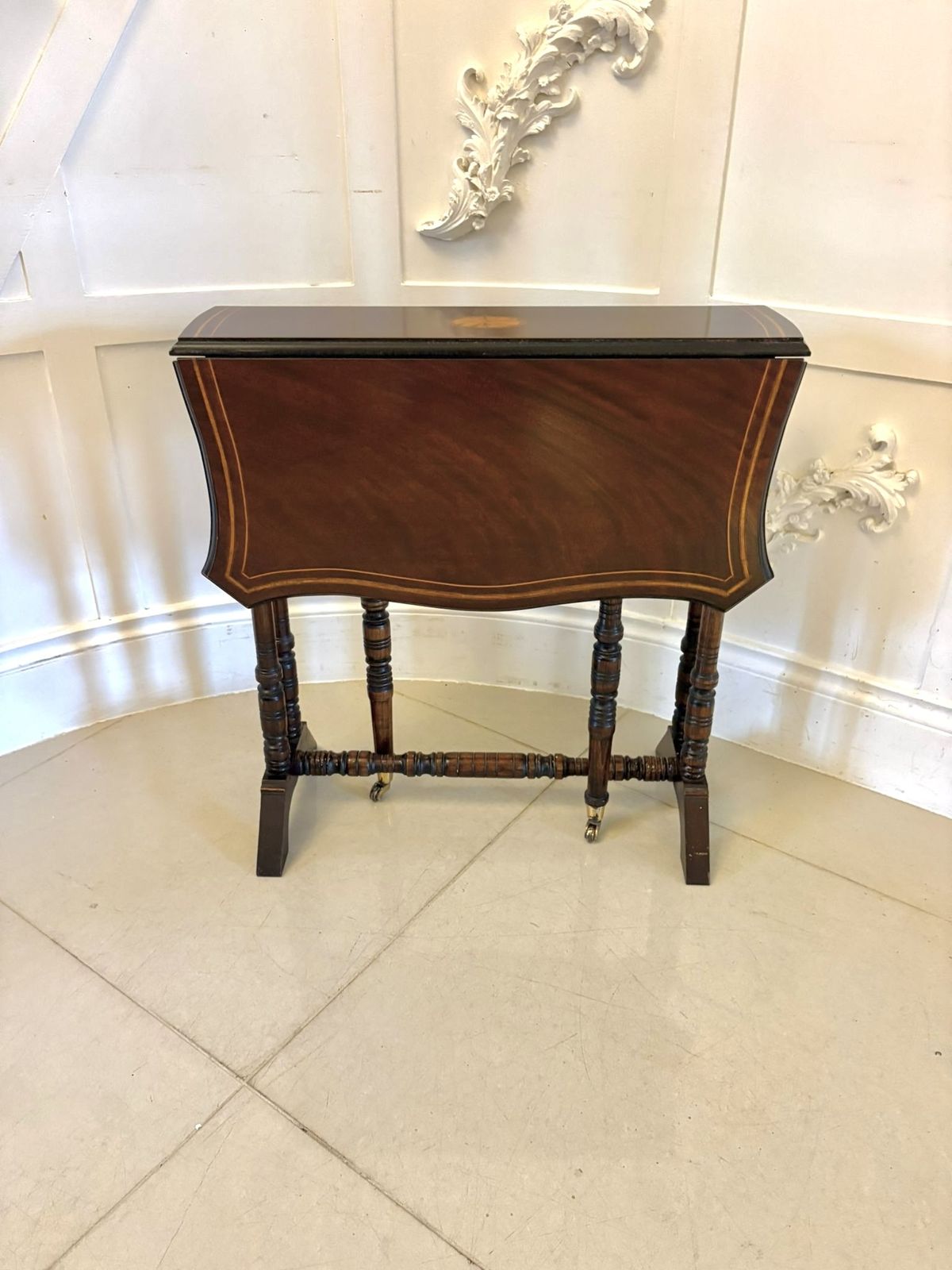 Antique Mahogany Sutherland Occasional Table With Satinwood Inlay photo Furniture