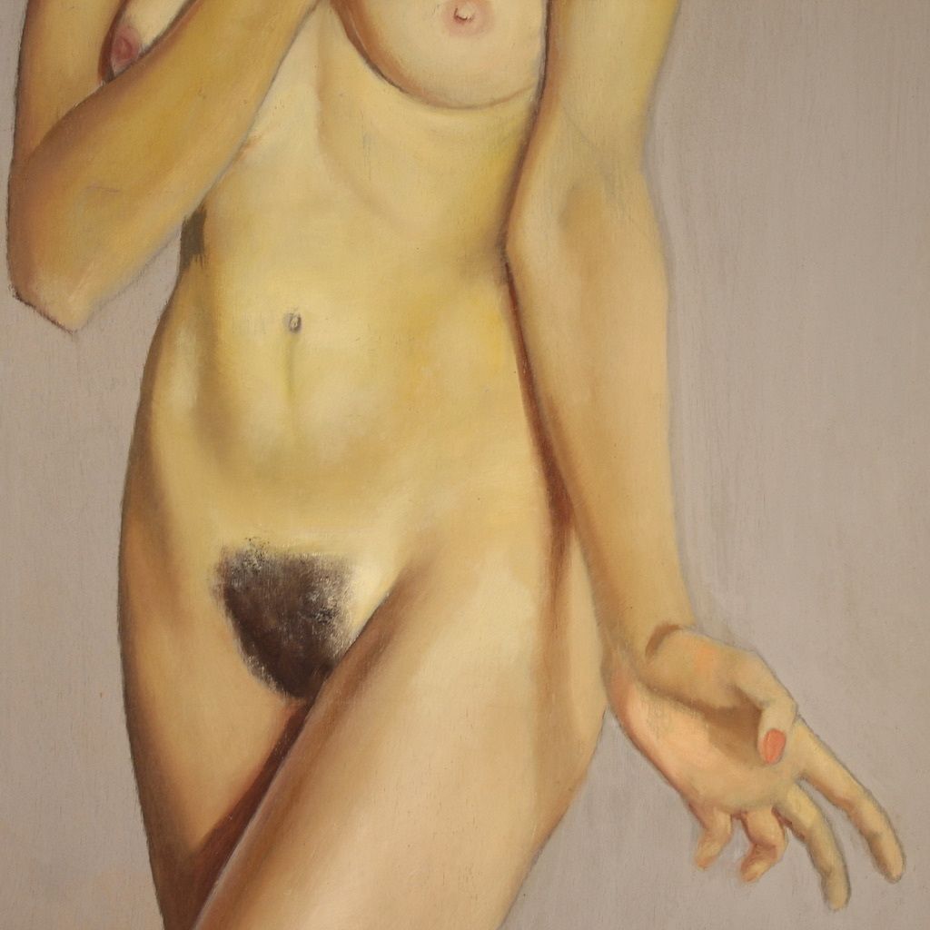 Italian Nude Painting Signed By Mario Vellani Marchi Dated 1969 photo 1450.0