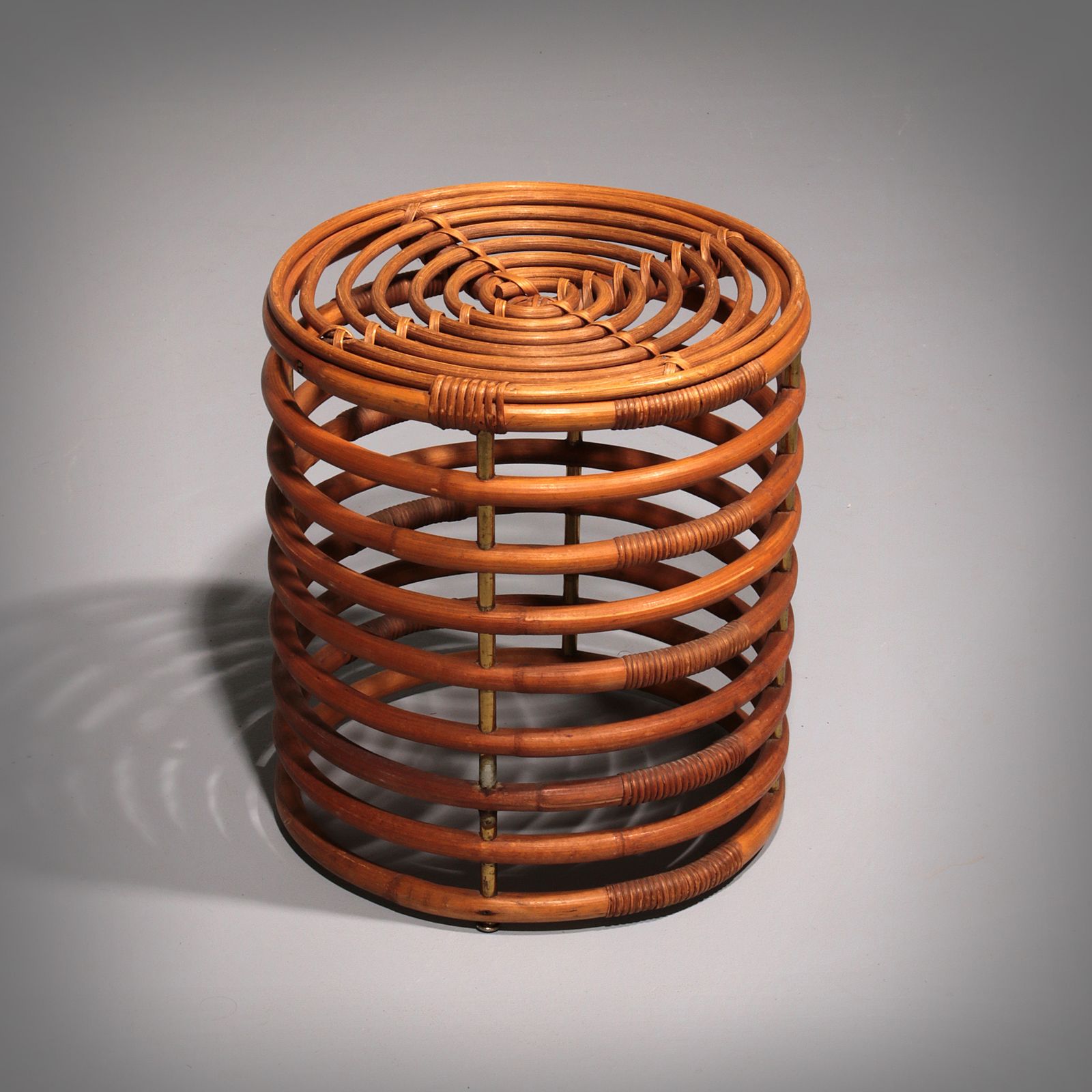Italian Stool In Bamboo And Rattan By Franco Albini, 1960s