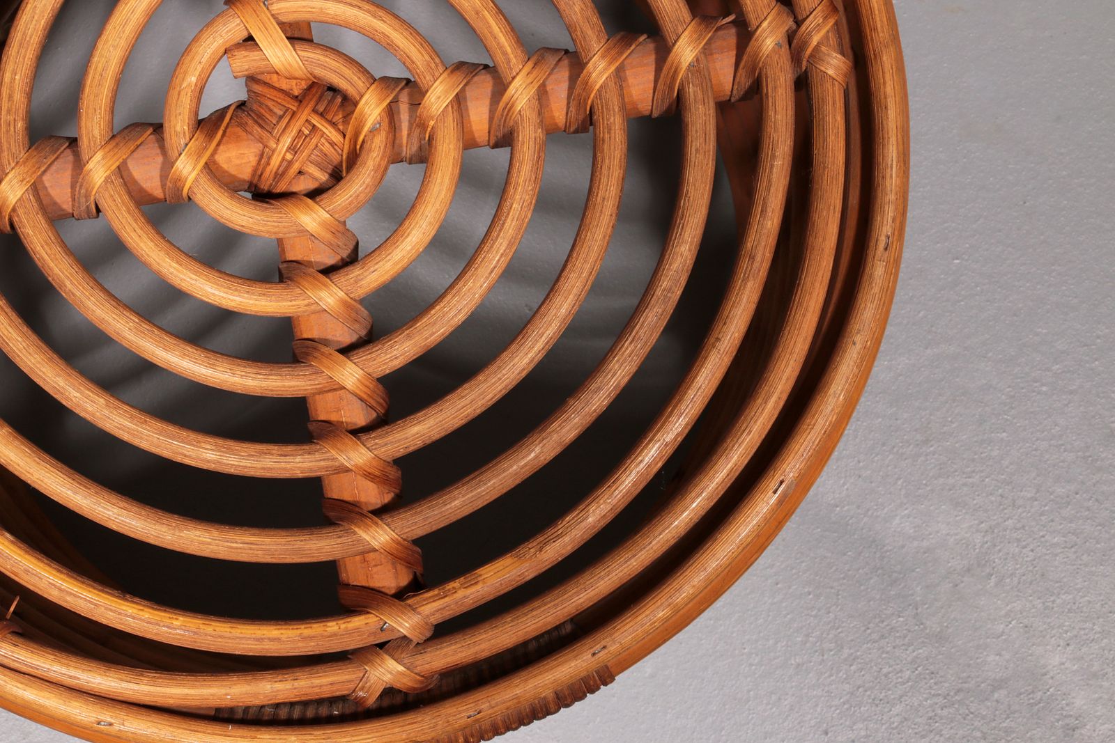Italian Stool In Bamboo And Rattan By Franco Albini, 1960s photo Furniture