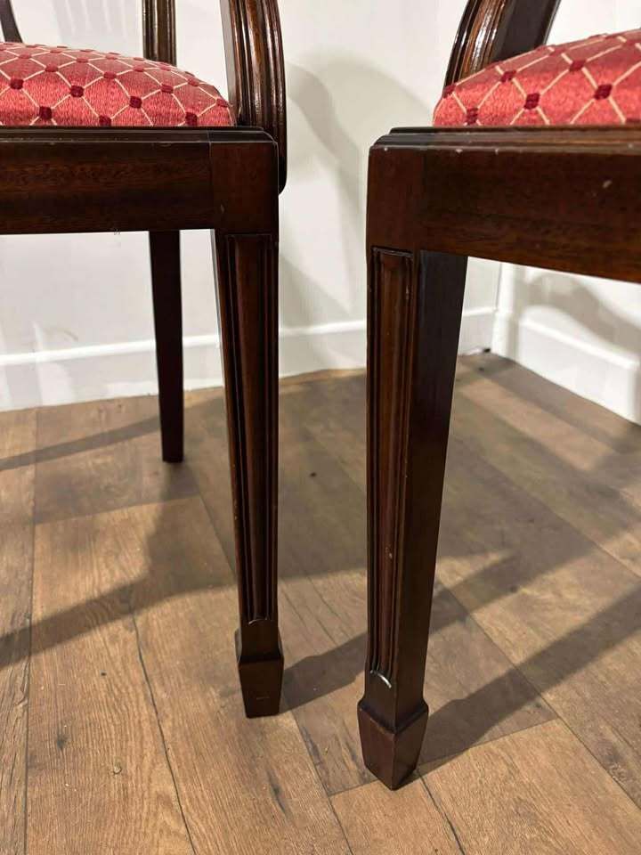 Pair Of Reproduction Mahogany Carver Armchairs photo 199.0