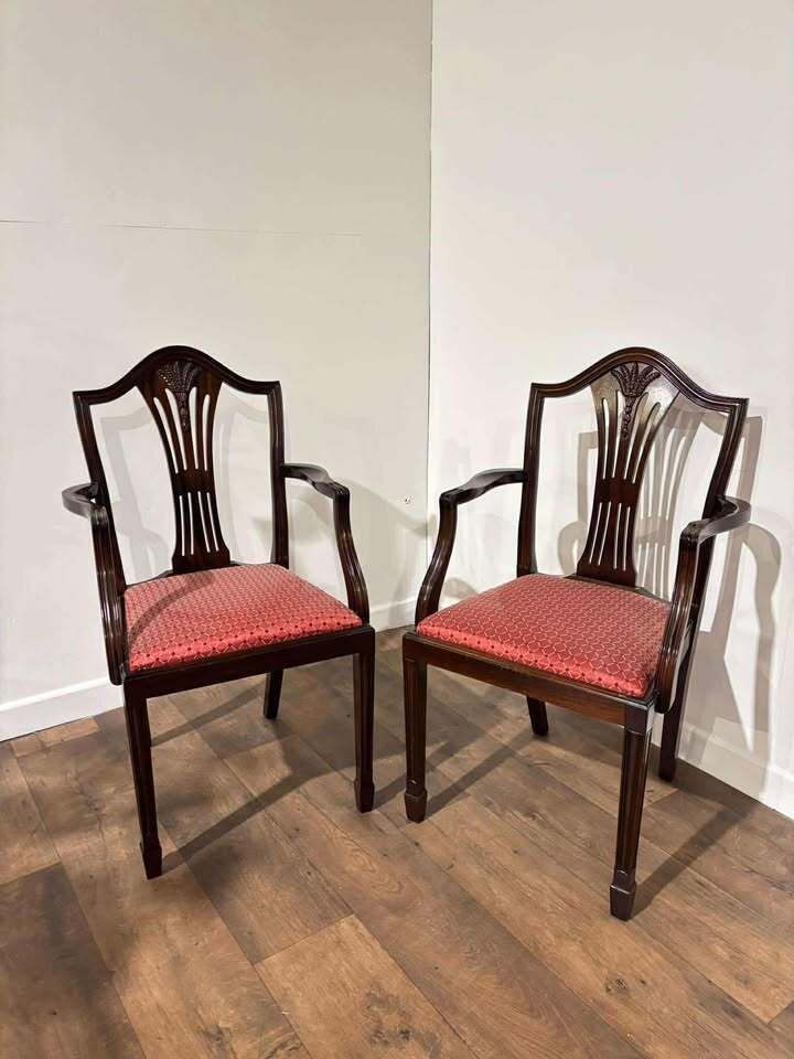Pair Of Reproduction Mahogany Carver Armchairs photo buy