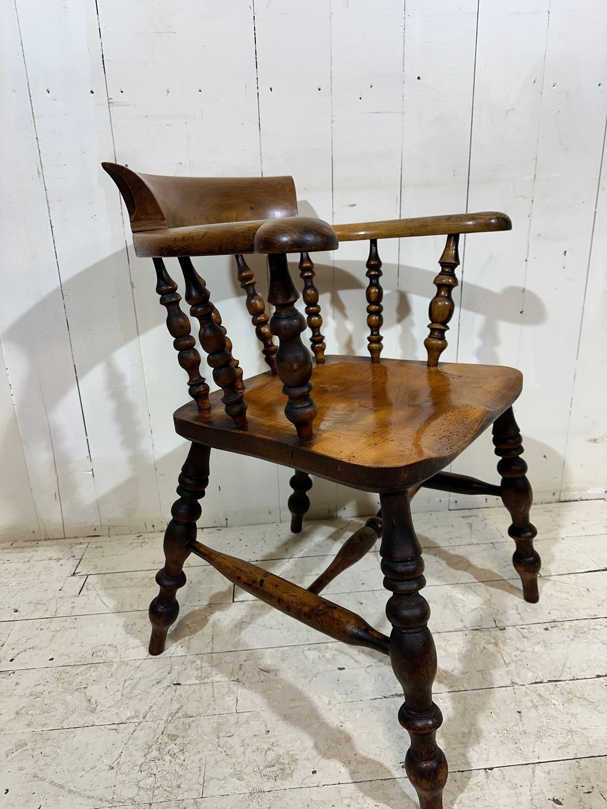 Hand Crafted Victorian Captains Armchair In Birch And Elm photo 299.0