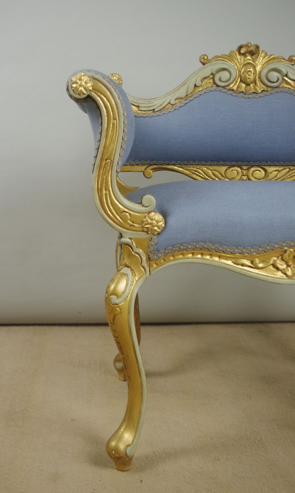 19th Century French Gilt Occasional Chair With Scroll Arms photo Furniture
