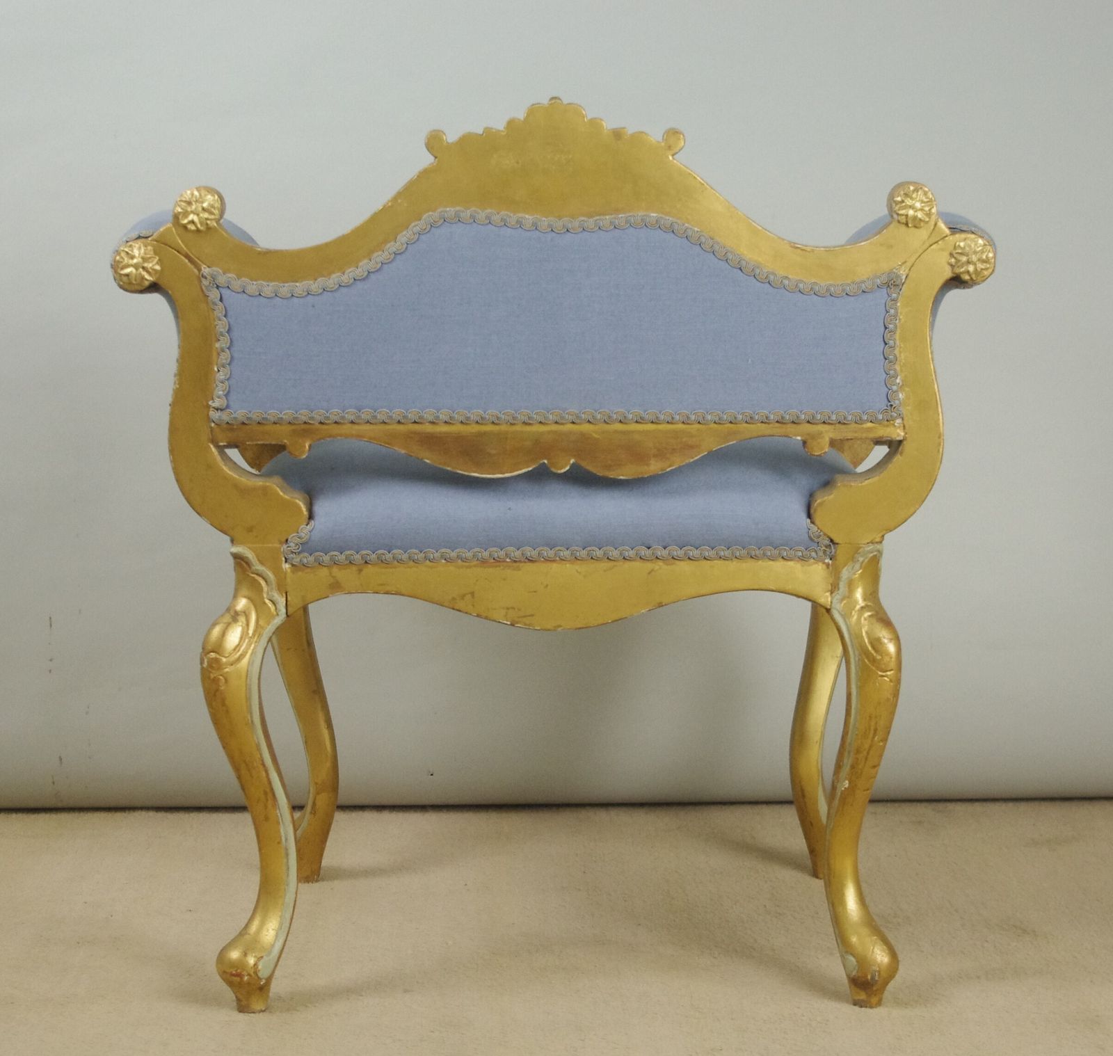 Furniture 19th Century French Gilt Occasional Chair With Scroll Arms photo