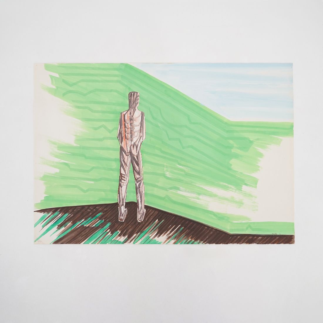Mario Rossello, Mixed Media On Paper, 1970s photo furniture