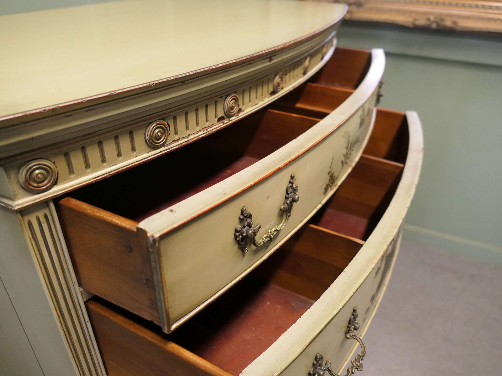 A Charming Shabby Chinoiserie Chest On Chest, Signed photo furniture