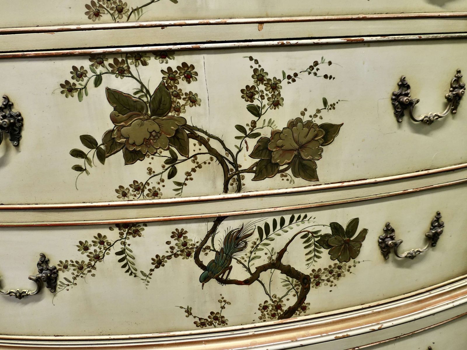 A Charming Shabby Chinoiserie Chest On Chest, Signed photo for sale