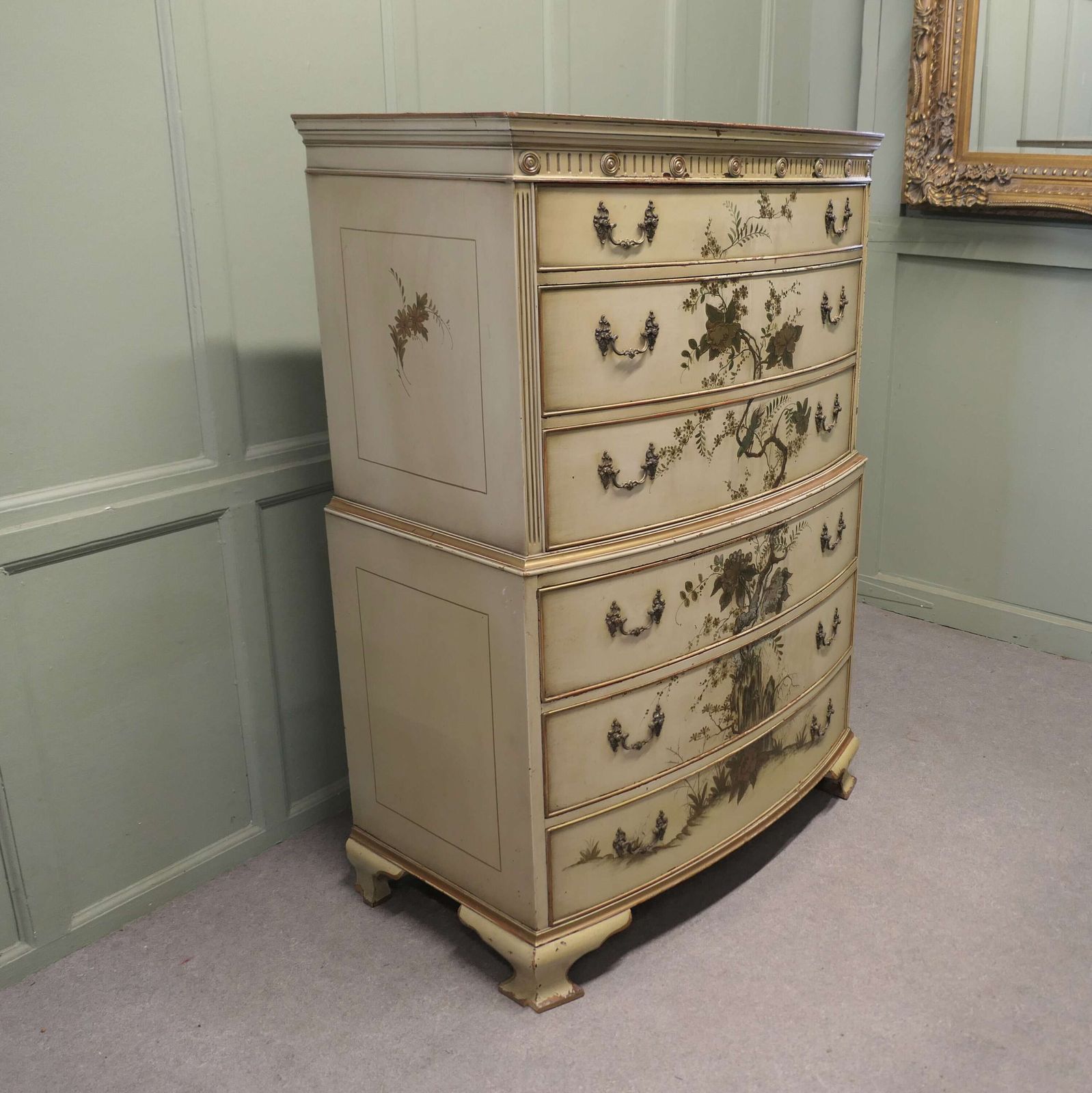 A Charming Shabby Chinoiserie Chest On Chest, Signed photo 2640.0