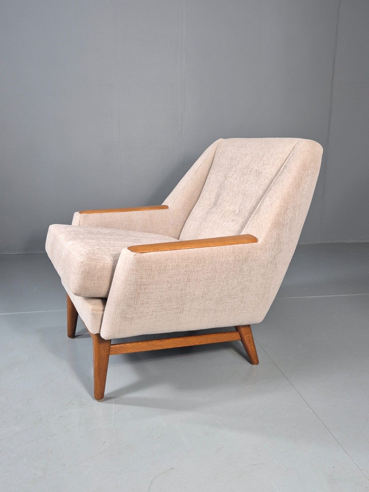 Vintage Danish Mid Century Lounge Chair Teak Frame New Upholstery Eb11777 Mnor photo furniture