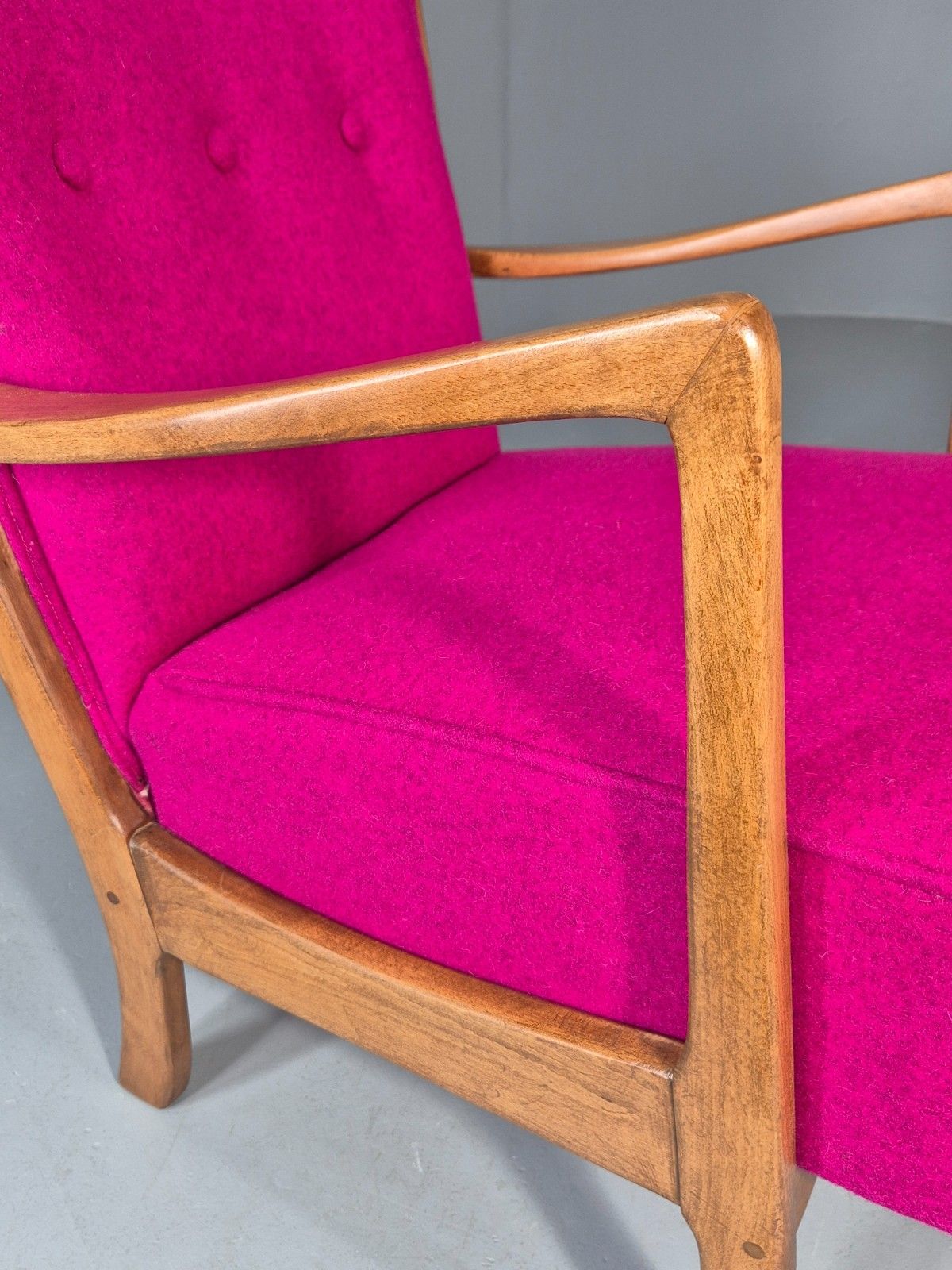photo vintage Vintage Mid Century Lounge Chair 1950s Swedish New Upholstery Eb11776 Mnor