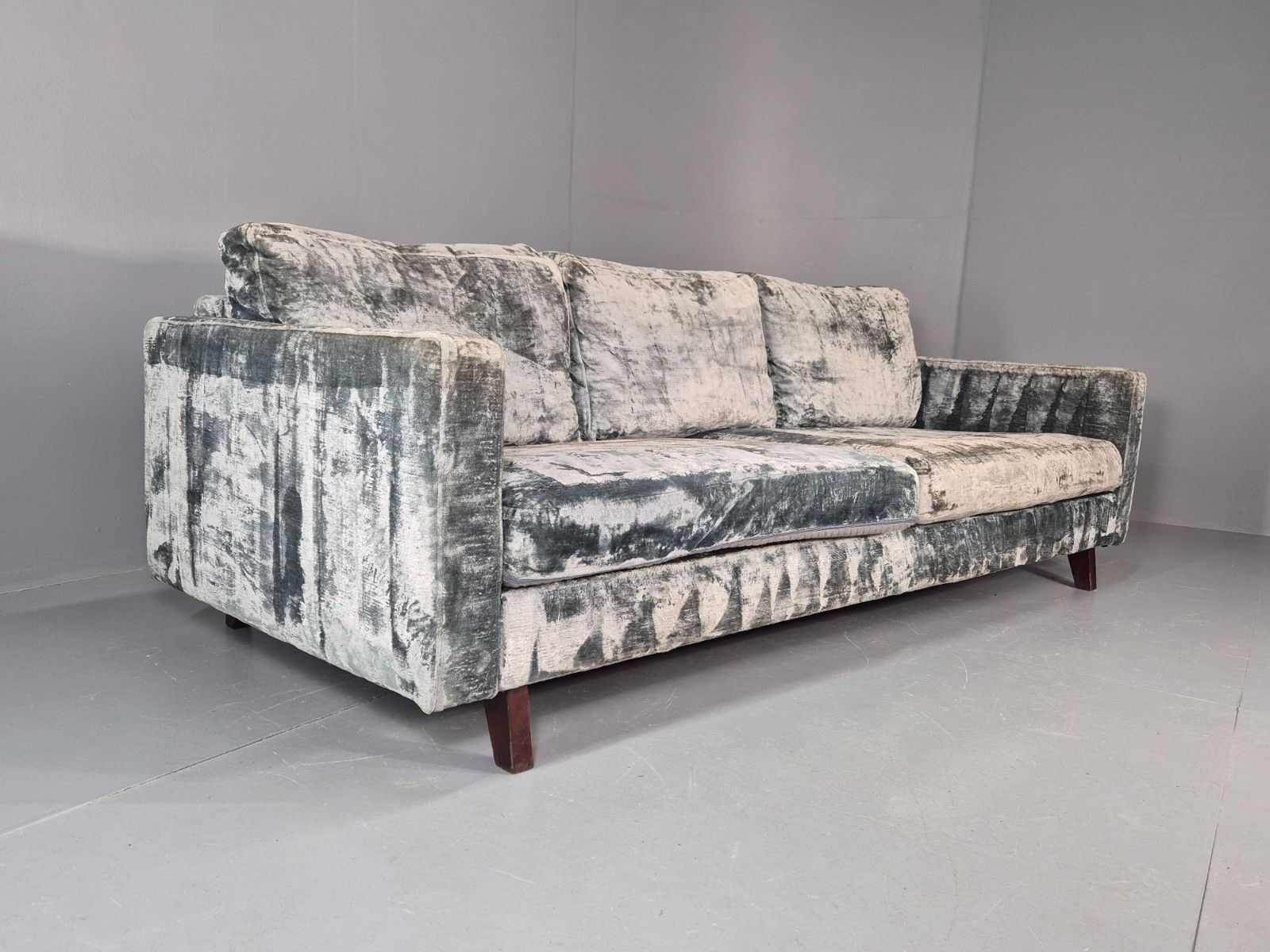Huge 4 Seater Settee Turquoise Velvet Ex Hotel Modern Design Retro Eb11774 M4ss photo furniture