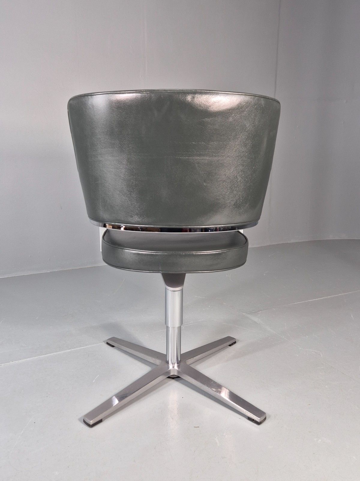 Leather Office Swivel Chair Dark Green Chrome Brunner Tempus Modern Eb11718 Mswi photo buy