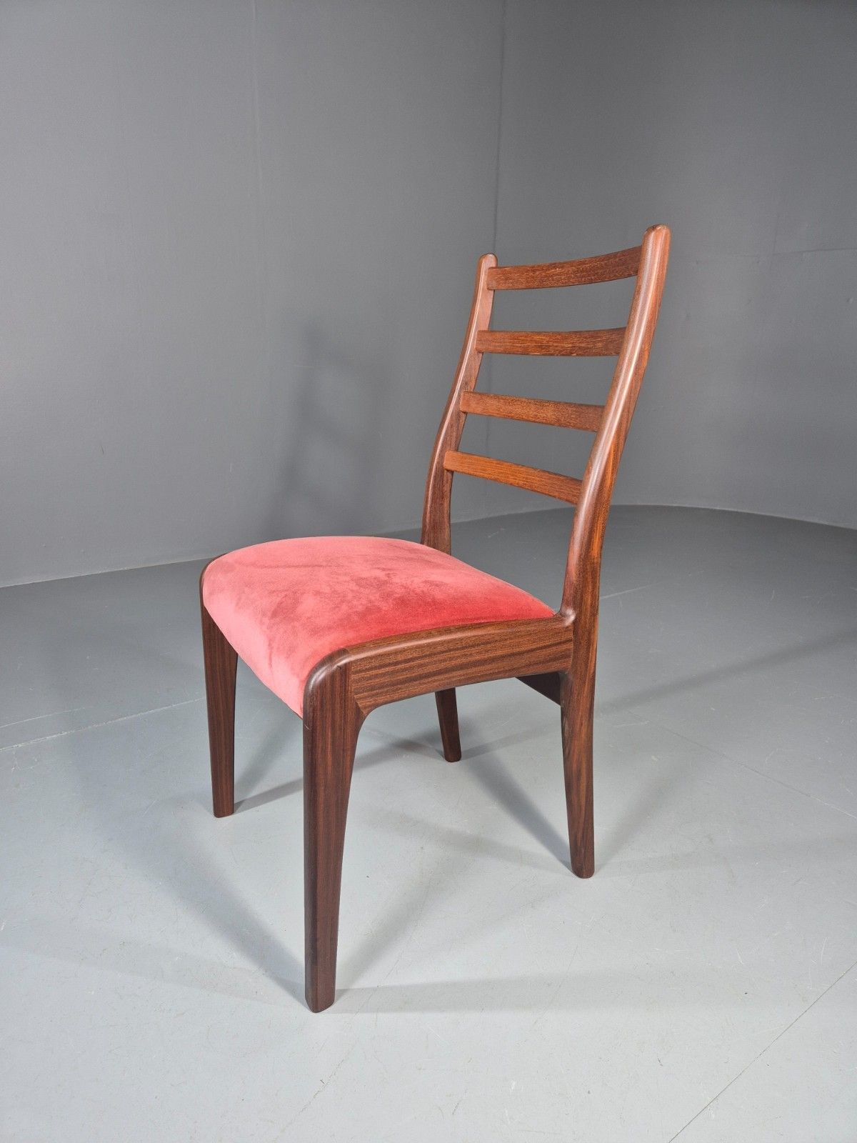 Vintage G Plan Dining Chair 1970s Pink Velour Teak Retro Mcm  Eb11649 Vdin