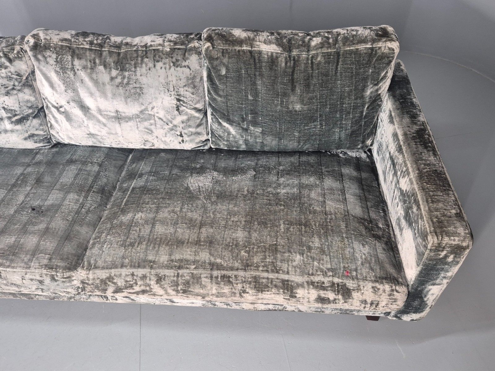 Huge 4 Seater Settee Turquoise Velvet Ex Hotel Modern Design Retro Eb11608 M4ss photo vinterior
