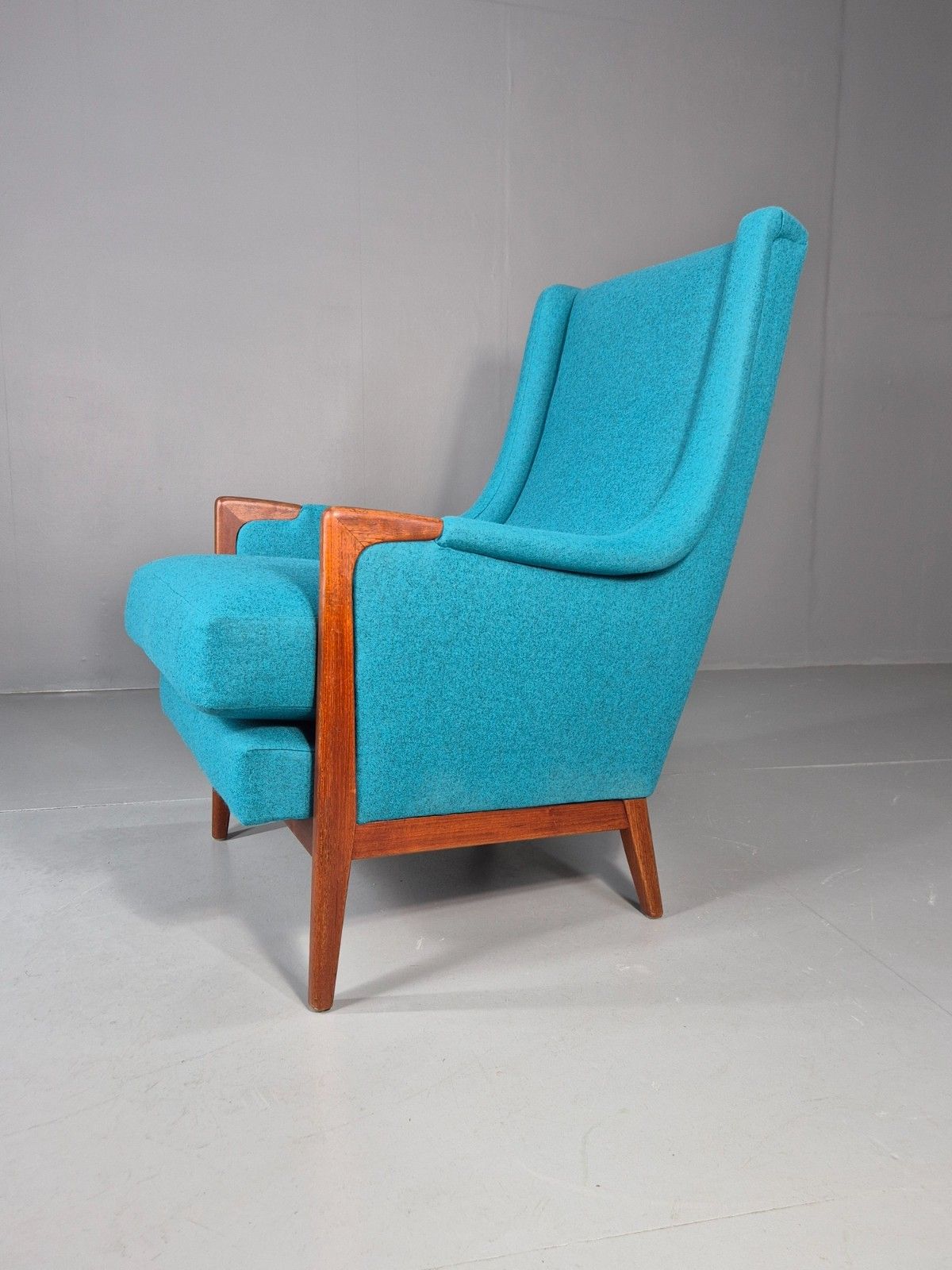 Vintage 1960s Lounge Chair Reupholstered Blue K E Ekselius For Joc Eb11092 Mnor photo furniture