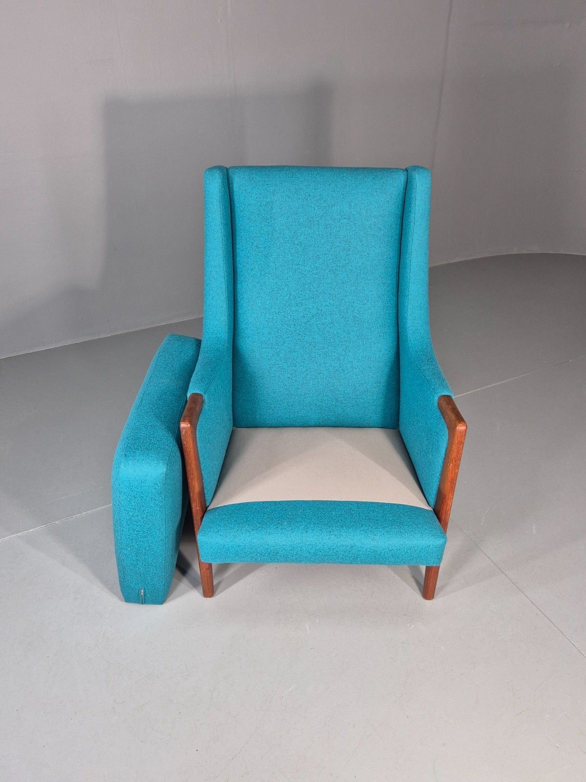 Vintage 1960s Lounge Chair Reupholstered Blue K E Ekselius For Joc Eb11092 Mnor photo vintage