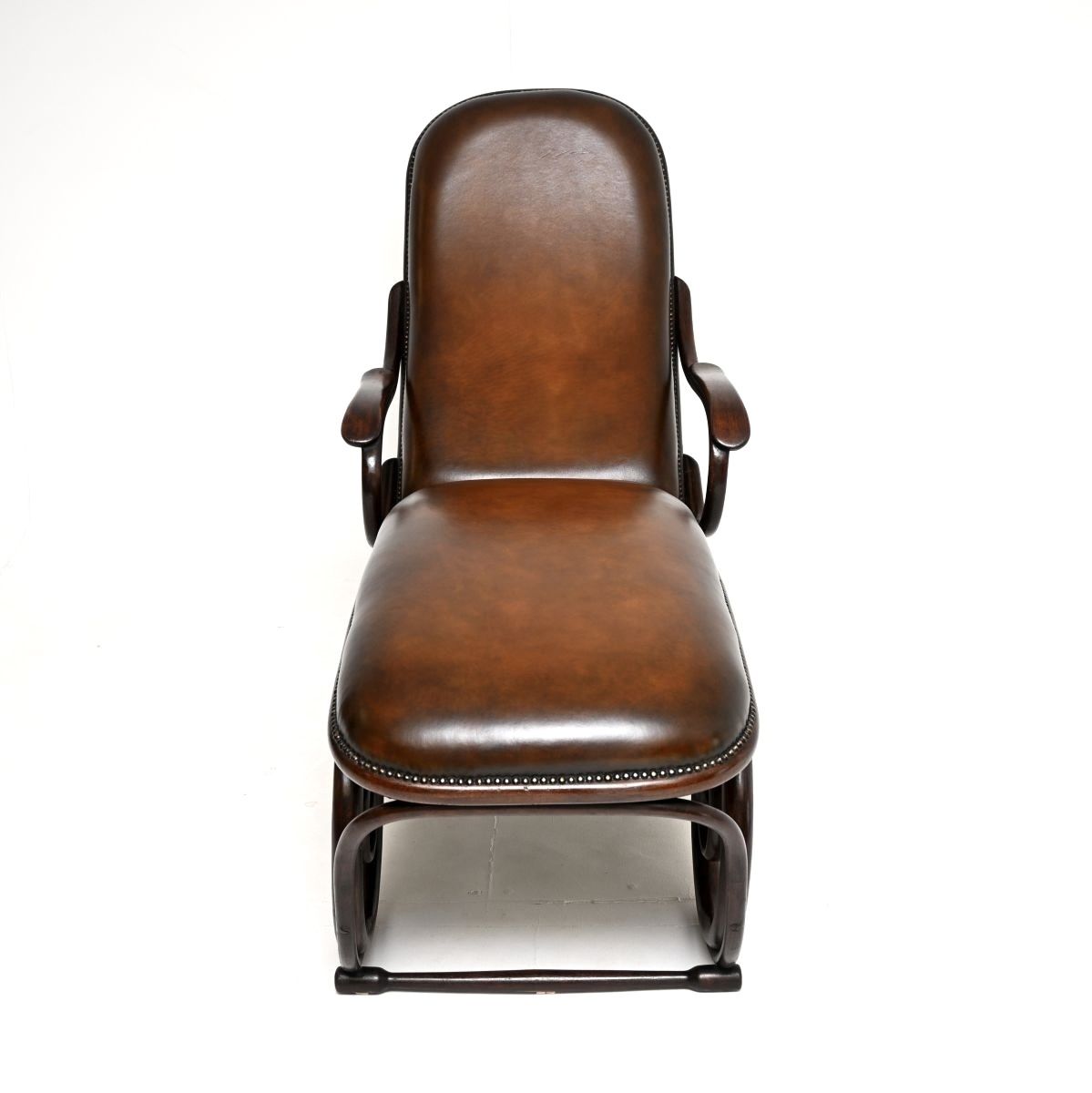 Antique Bentwood Leather Chaise Longue By Thonet photo Furniture