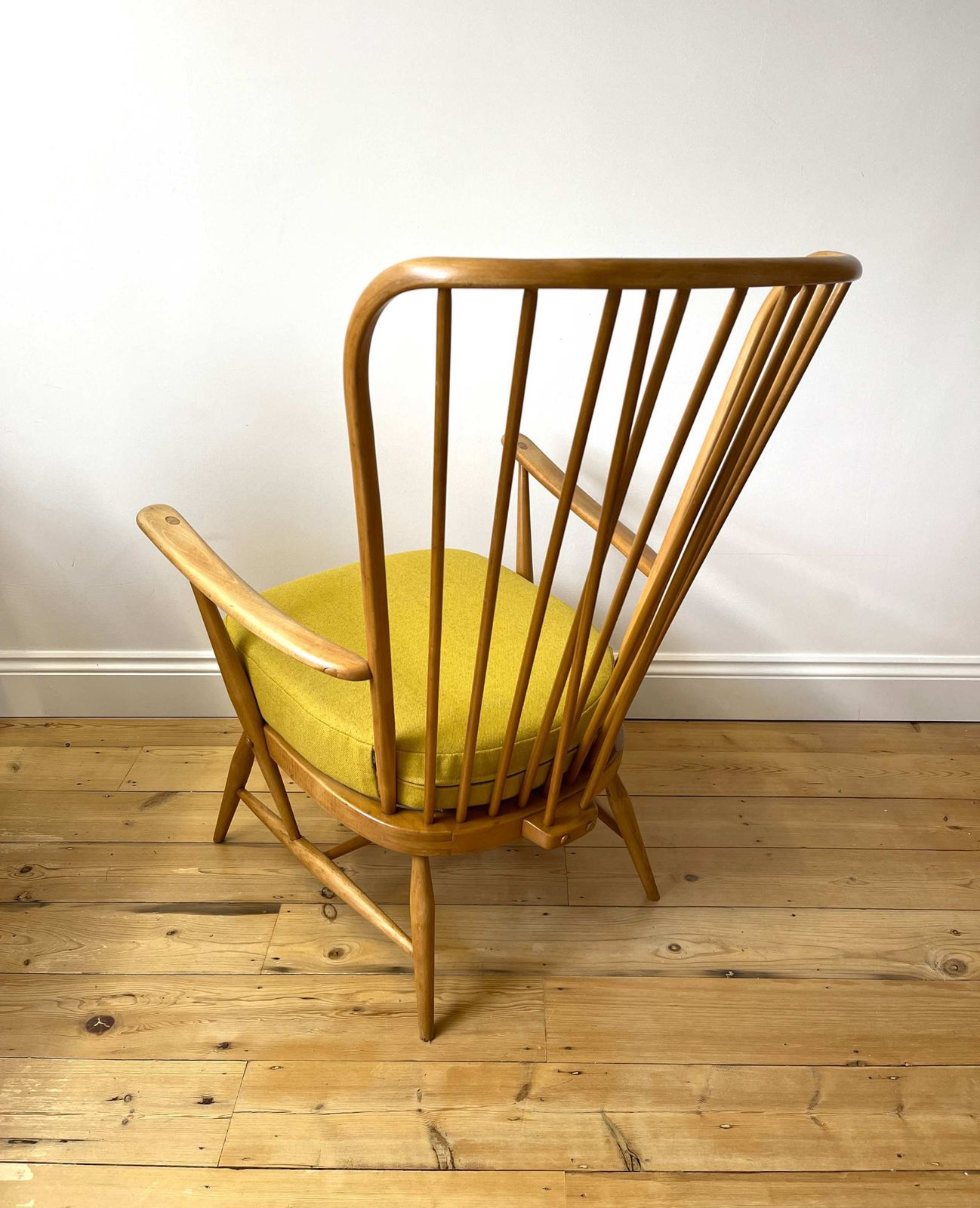 Furniture Ercol 478 Original Armchair With Yellow Wool Seat. photo