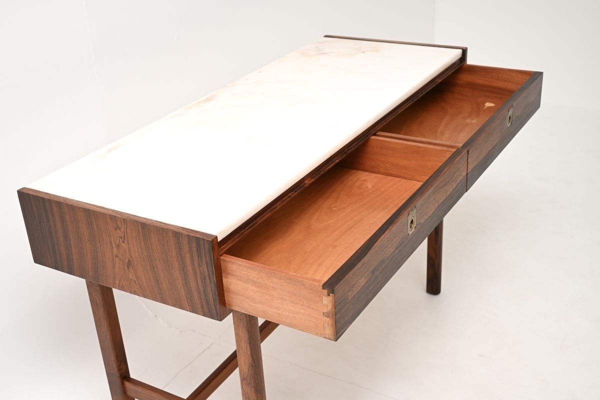 Vintage Rosewood Marble Top Console Table By Robert Heritage For Archie Shine photo vinterior