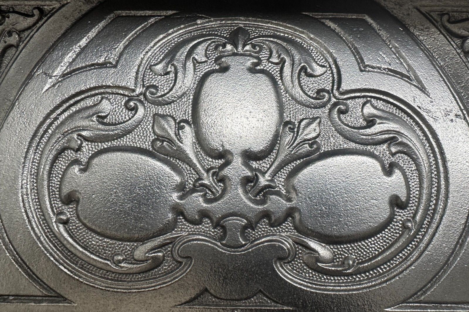 Antique Edwardian Art Nouveau Cast Iron Fireplace Grate Circa 1905 photo vinterior