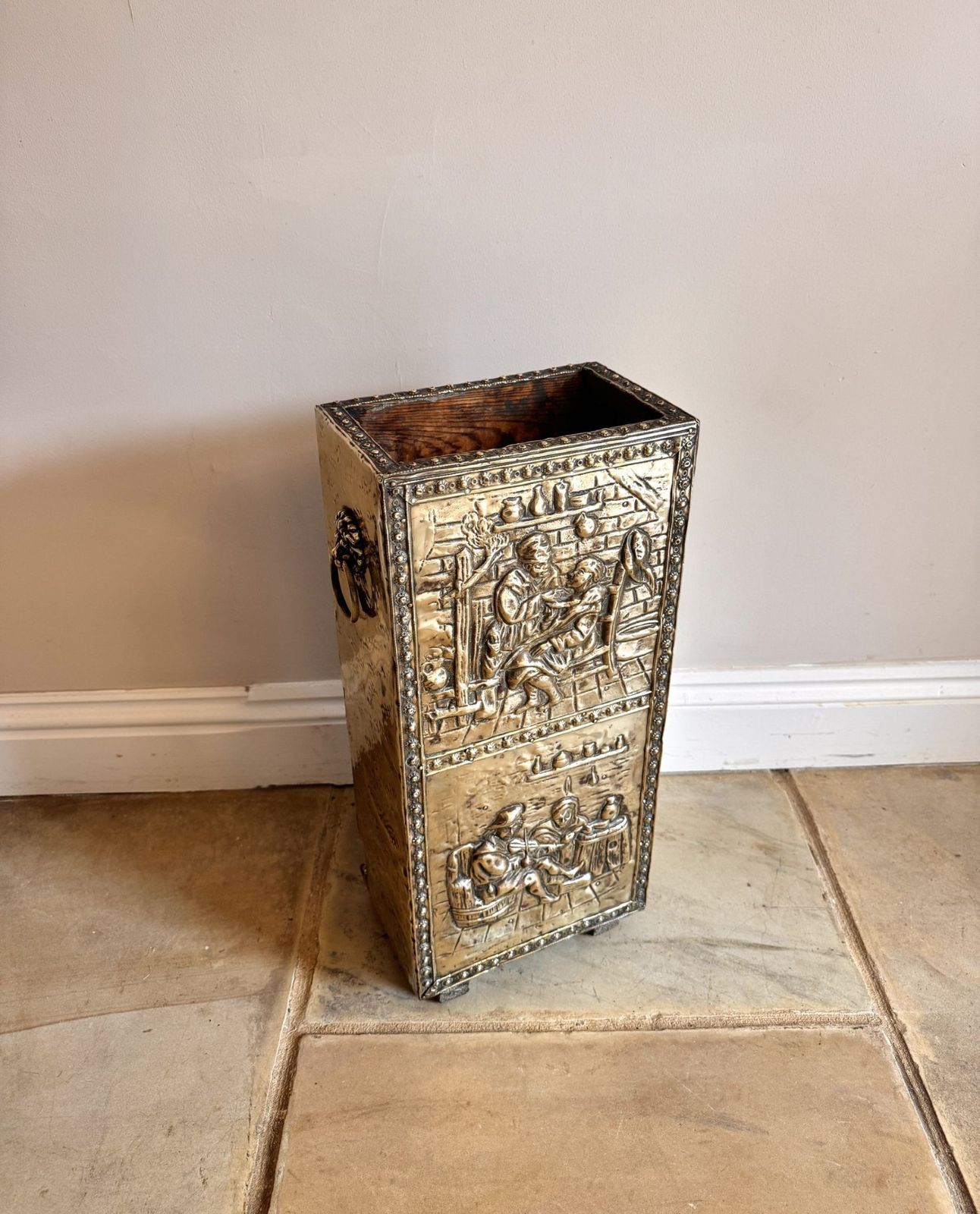 Unusual Quality Antique Ornate Brass Stick Stand photo buy