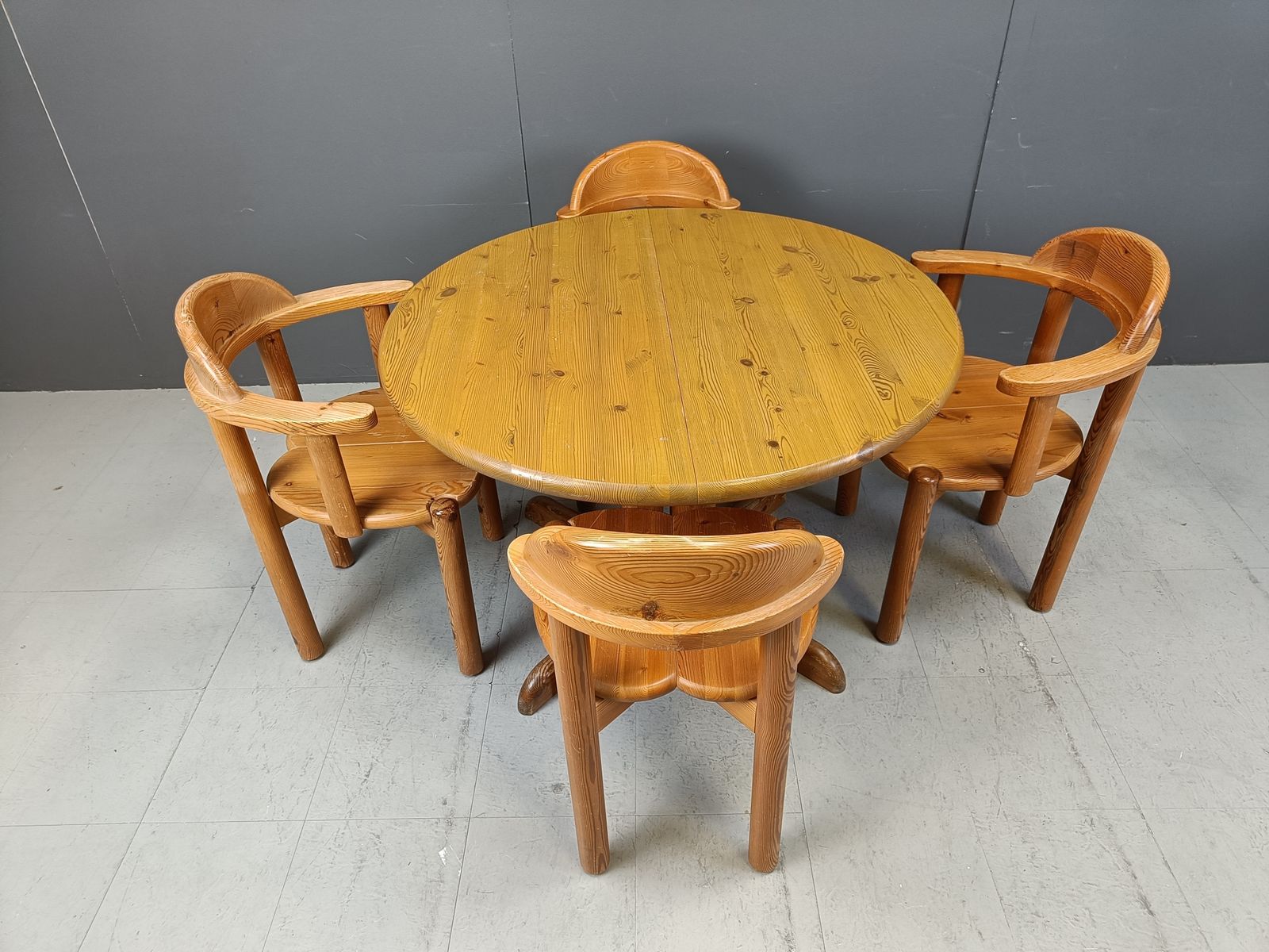 Rainer Daumiller Pine Wood Dining Set For Hirtshals Savvaerk   Set Of 4   1980s photo Furniture