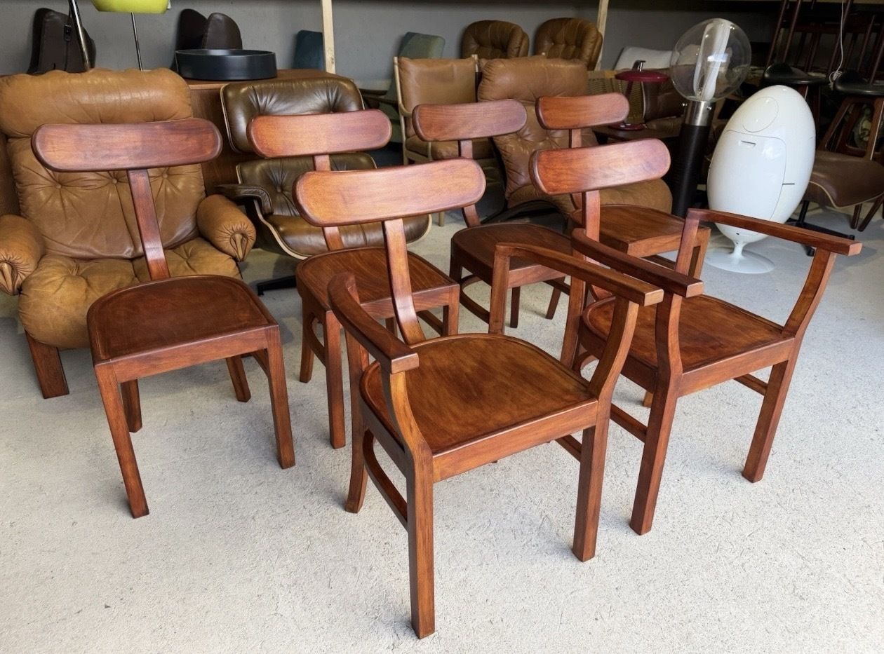 7385.0 Set Of 6 Art Deco D Chairs No. 401 By Lajos Kozma 1930s photo