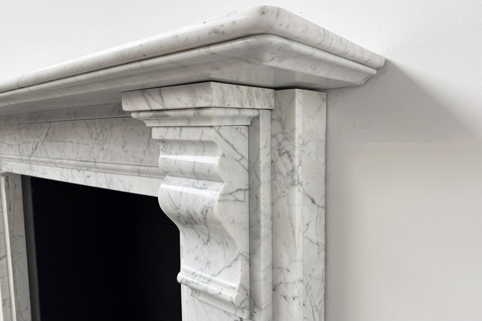 A Substantial Reclaimed Victorian Carrara Marble Fireplace Surround photo vintage