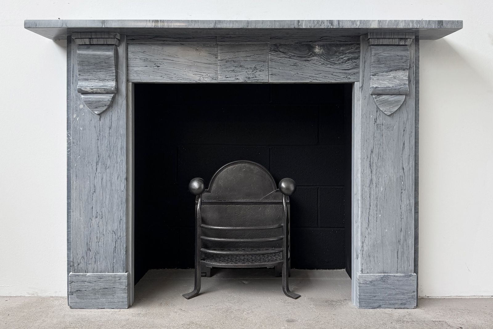 Antique 19th Century Grey Marble Fireplace Surround