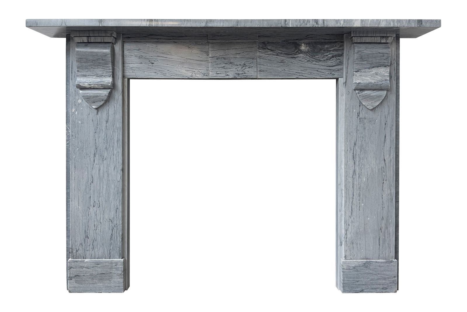 photo buy Antique 19th Century Grey Marble Fireplace Surround